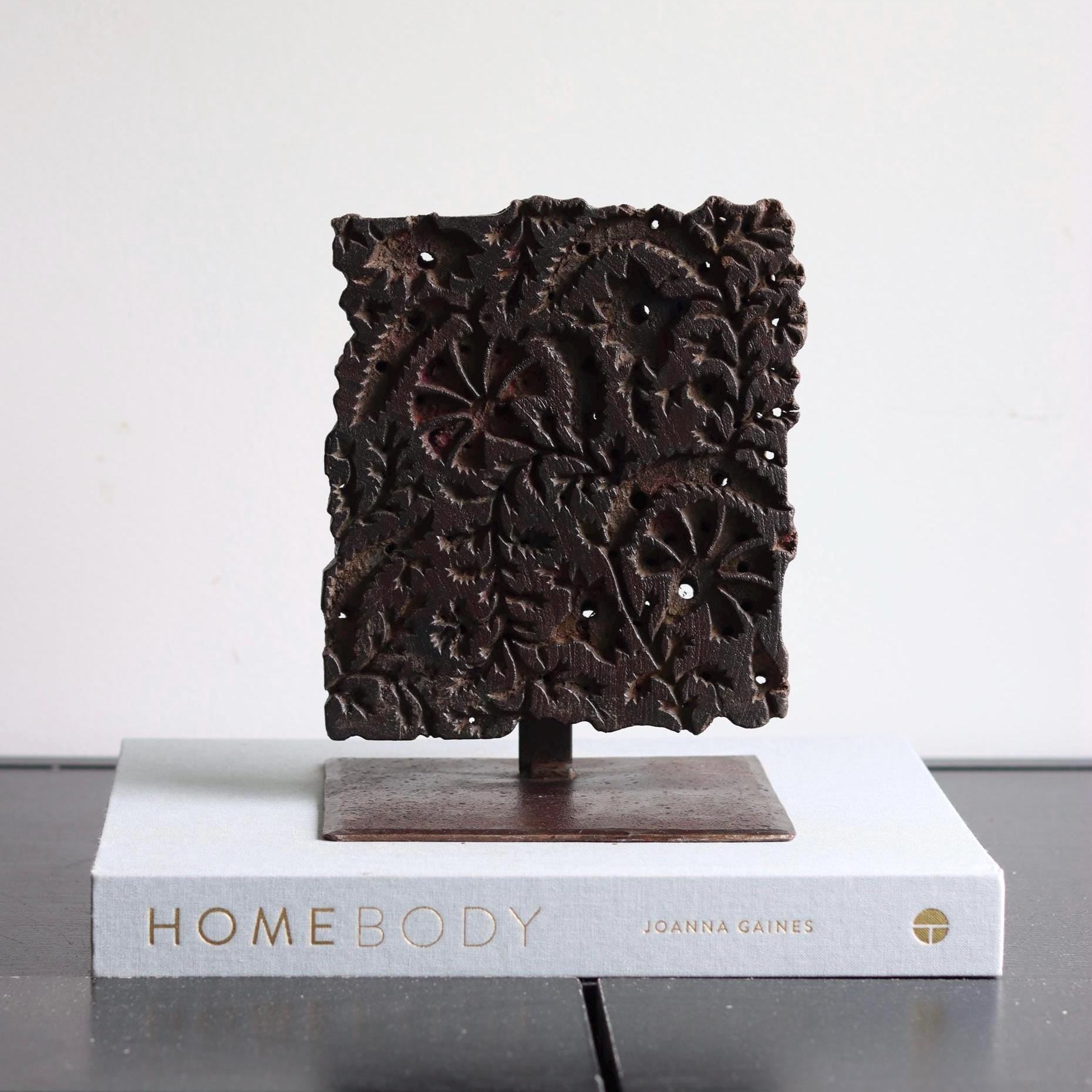 Vintage Block Print Stamp on Stand