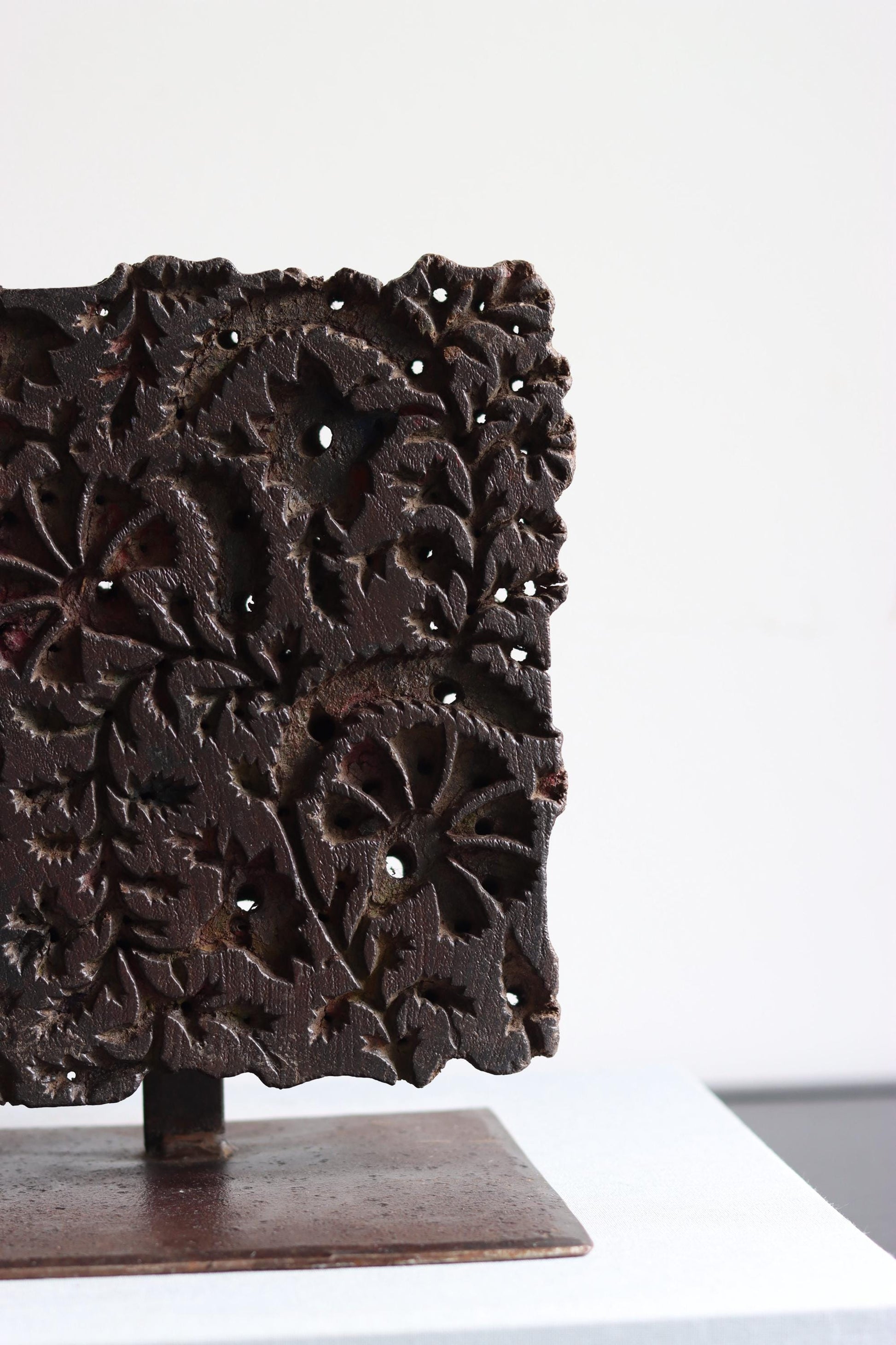 Vintage Block Print Stamp on Stand