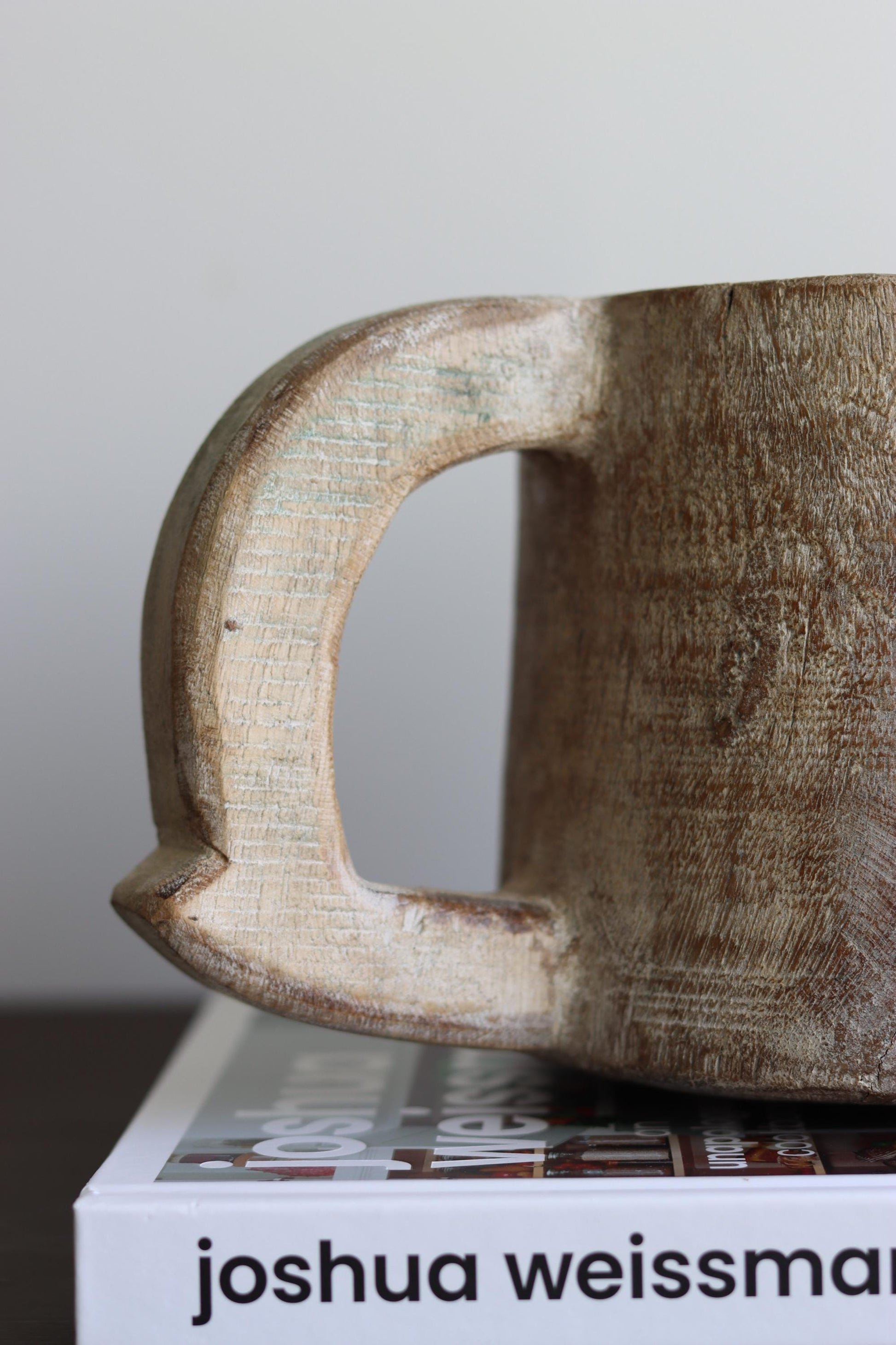 Vintage Wooden Maana Pot with Handle