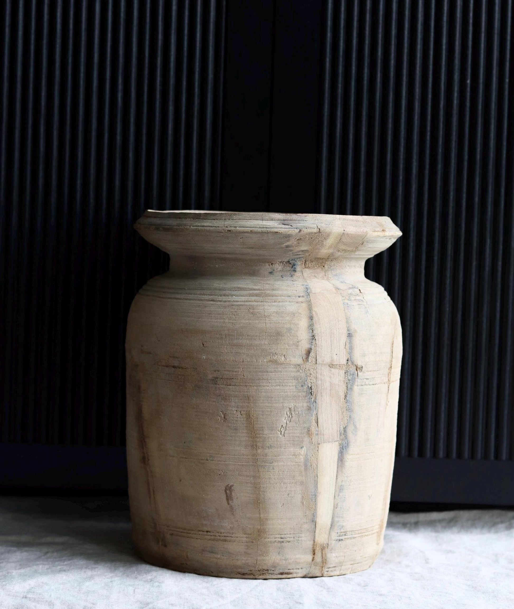 XL Vintage Himachal Teak Wood Pot