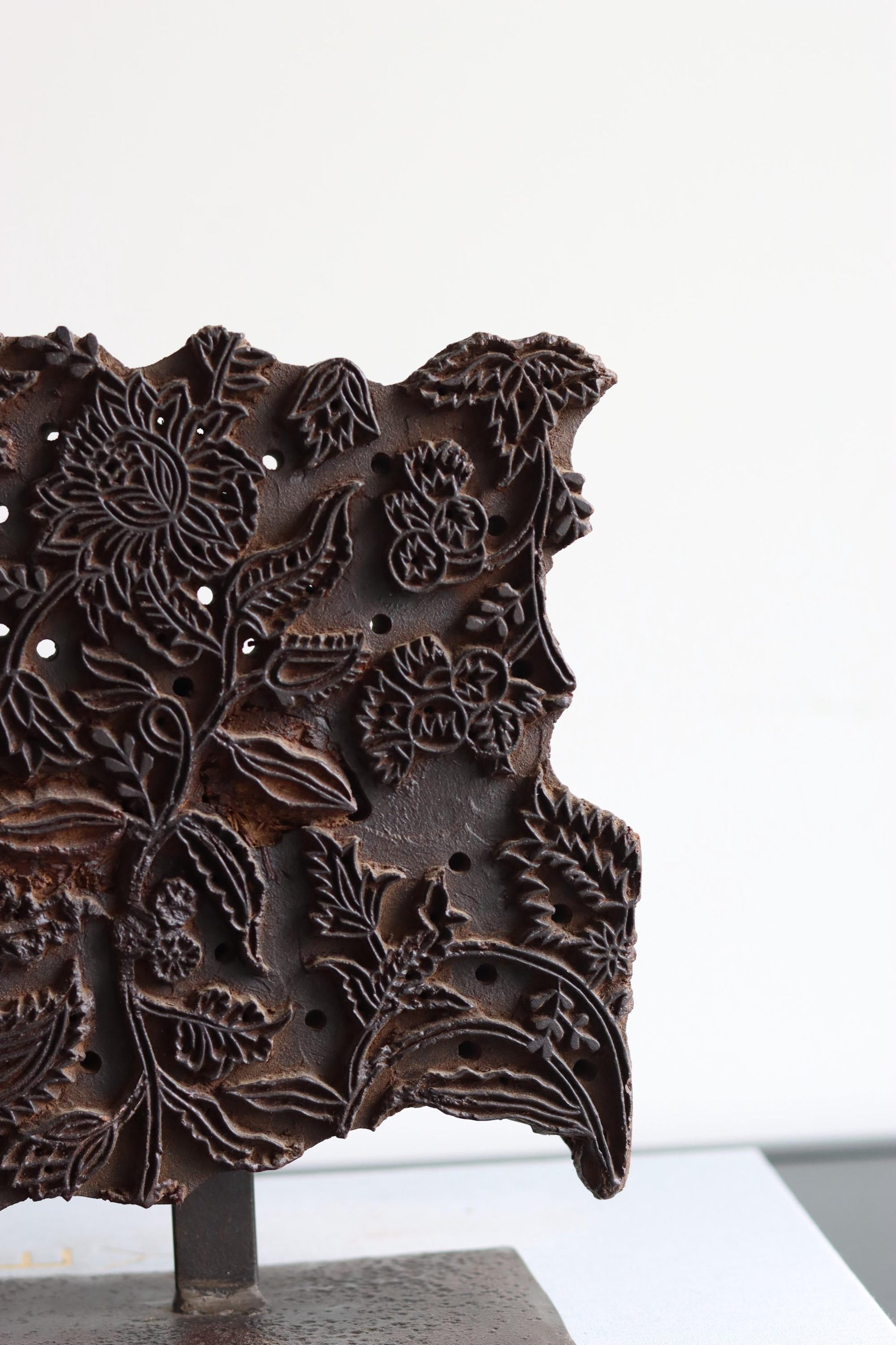 Vintage Block Print Stamp on Stand
