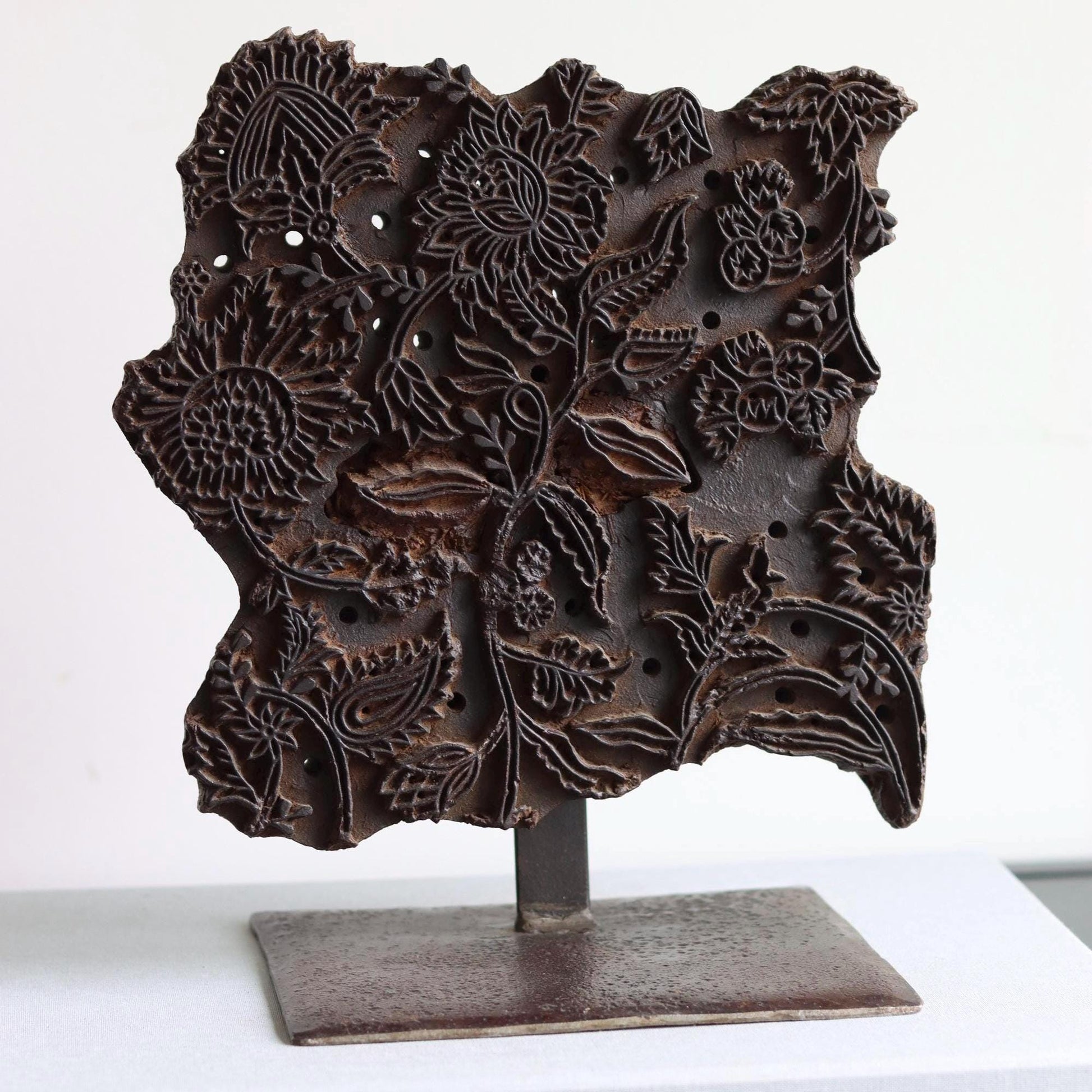 Vintage Block Print Stamp on Stand