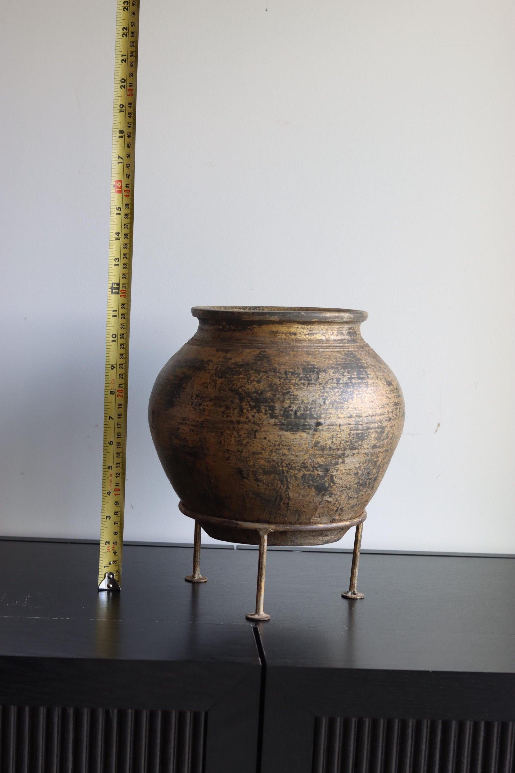 Large Clay Terracotta Pot on Stand
