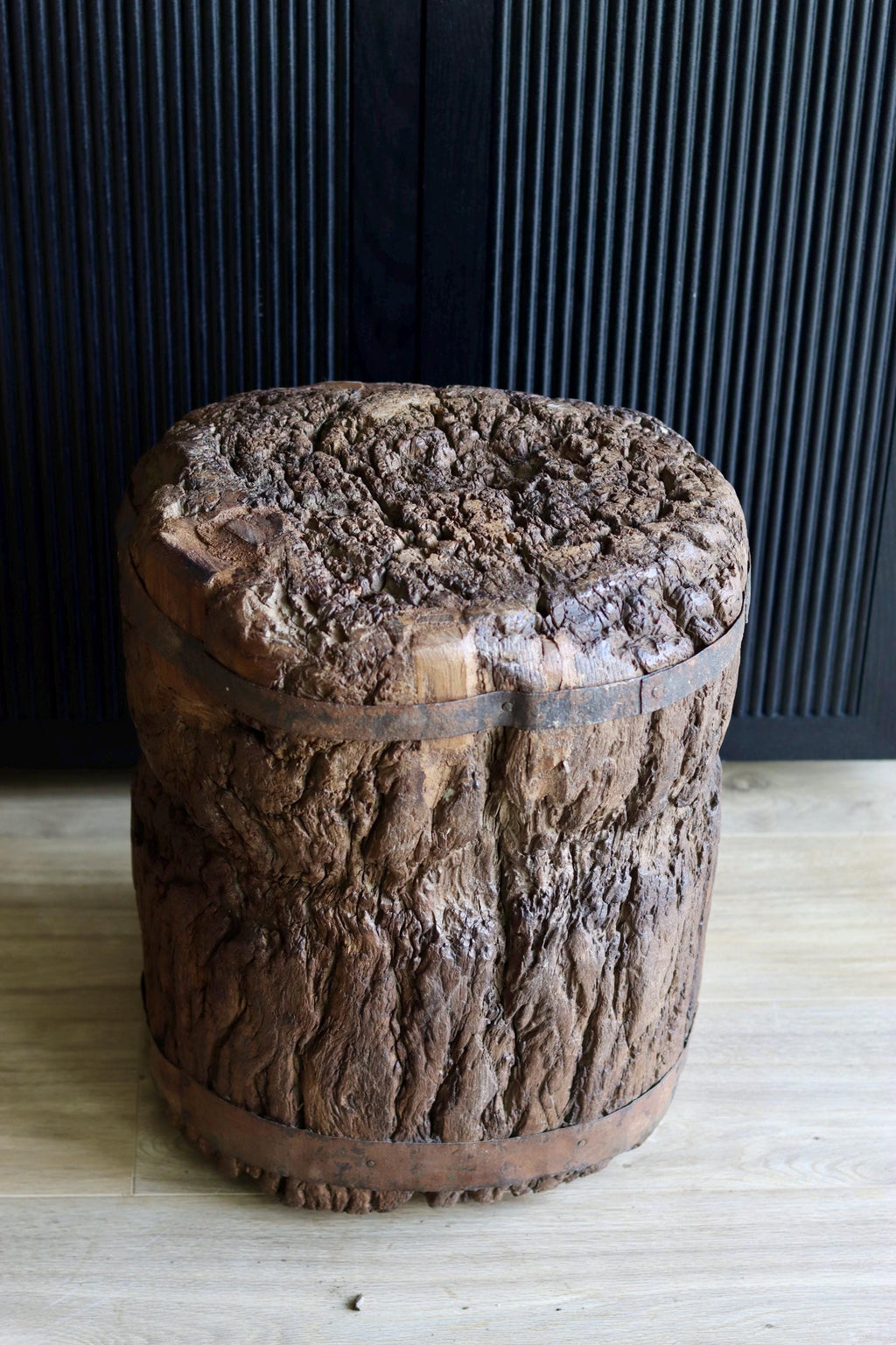 Large Vintage Rustic Side Table &  Heavy Ukhali Planter
