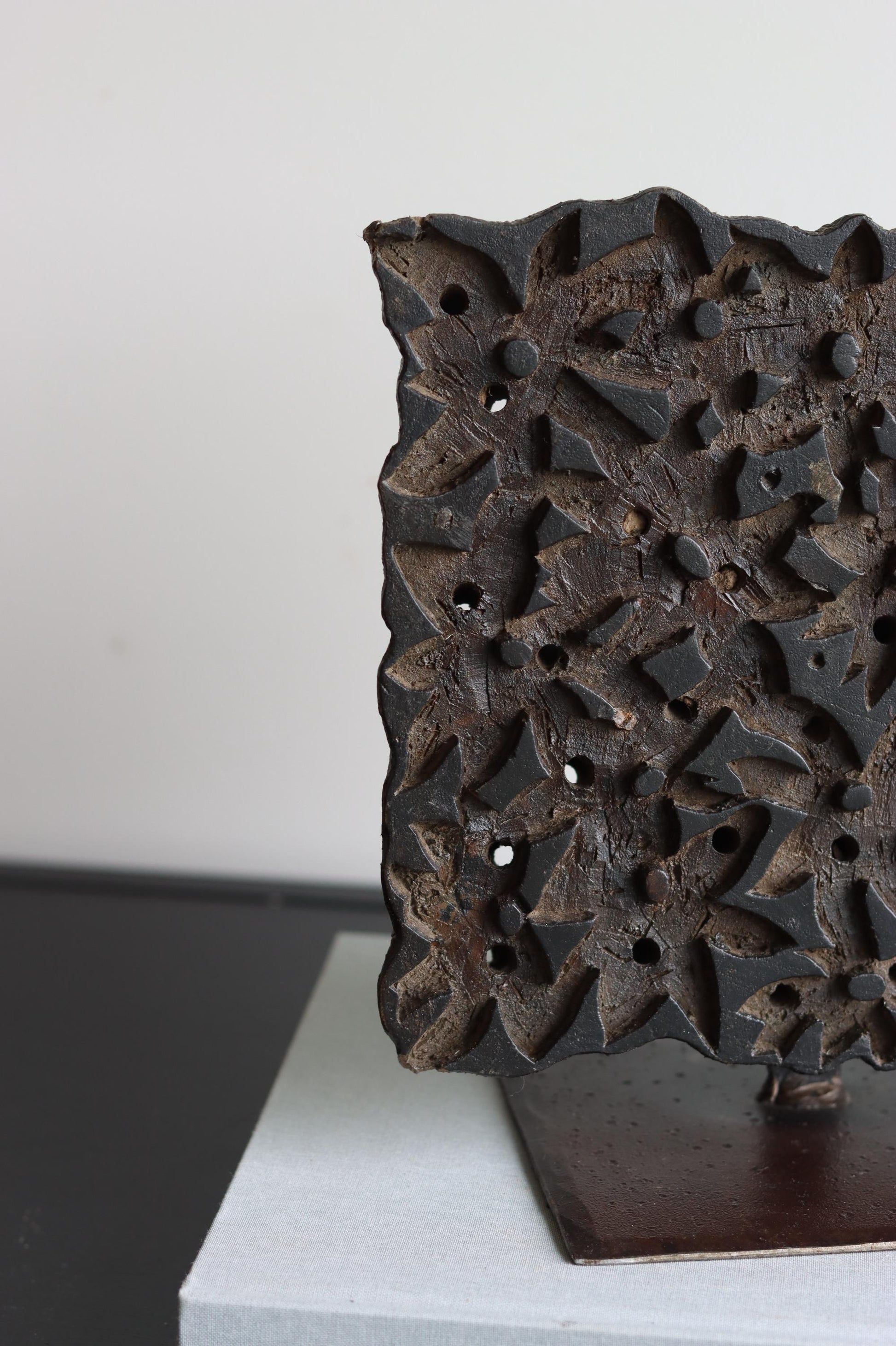 Vintage Block Print Stamp on Stand