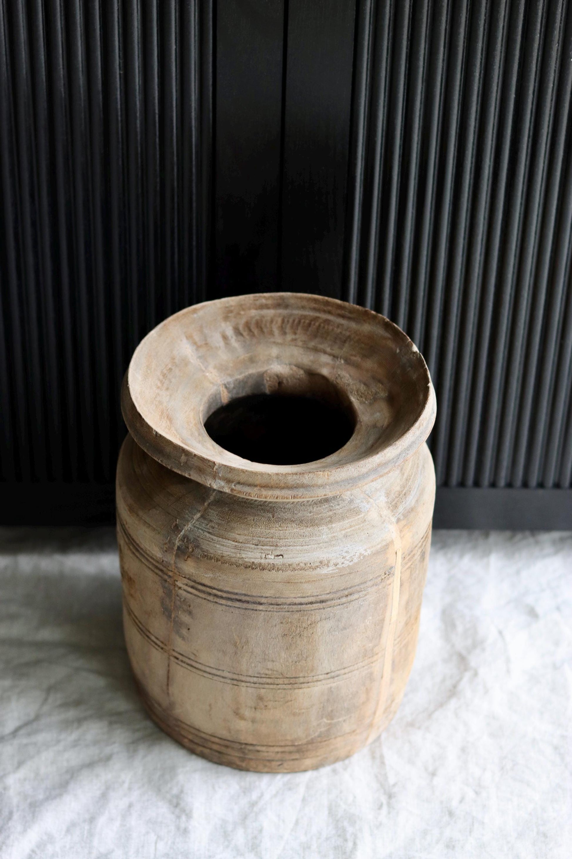 XL Vintage Himachal Teak Wood Pot