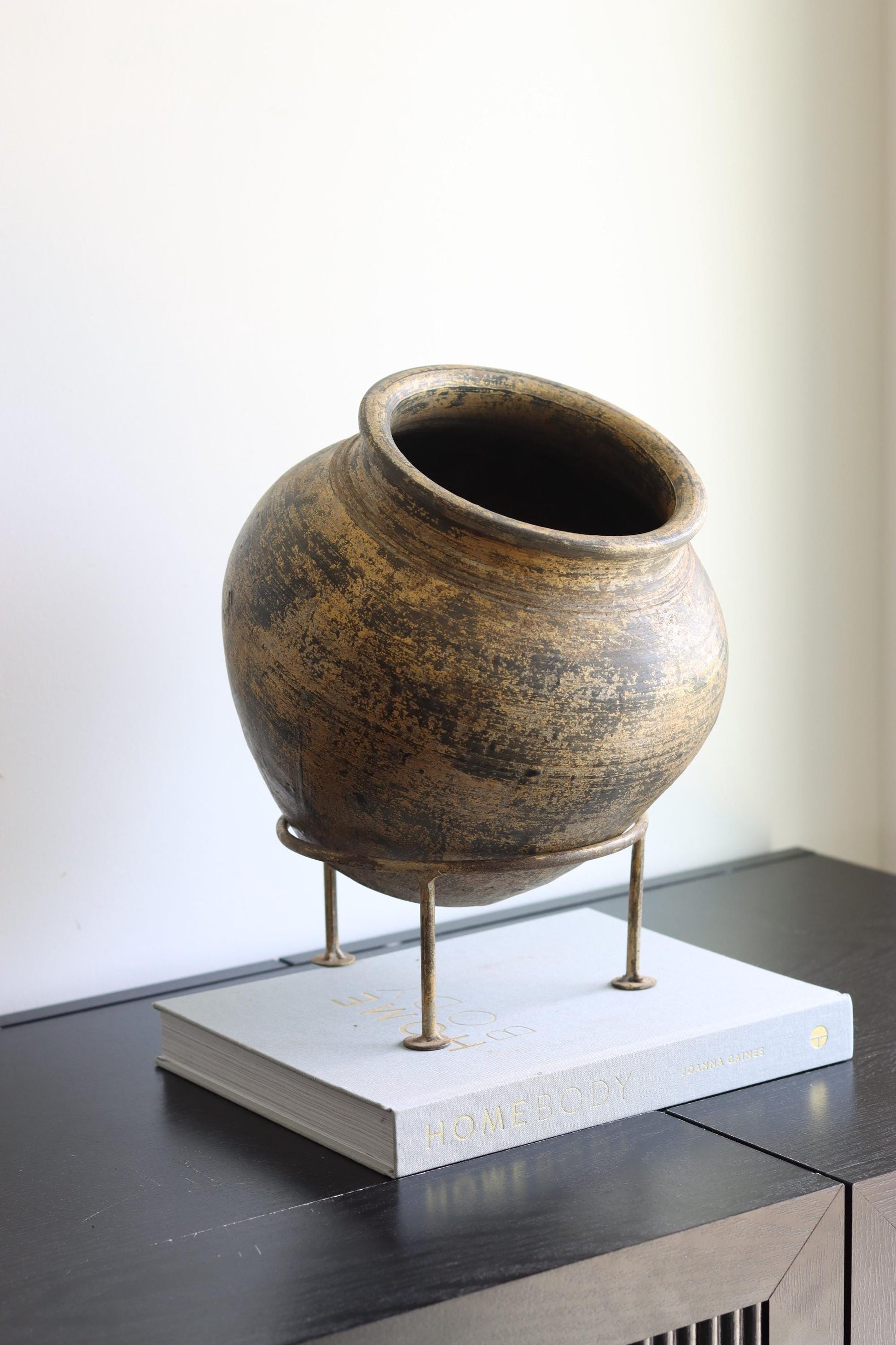 Large Clay Terracotta Pot on Stand