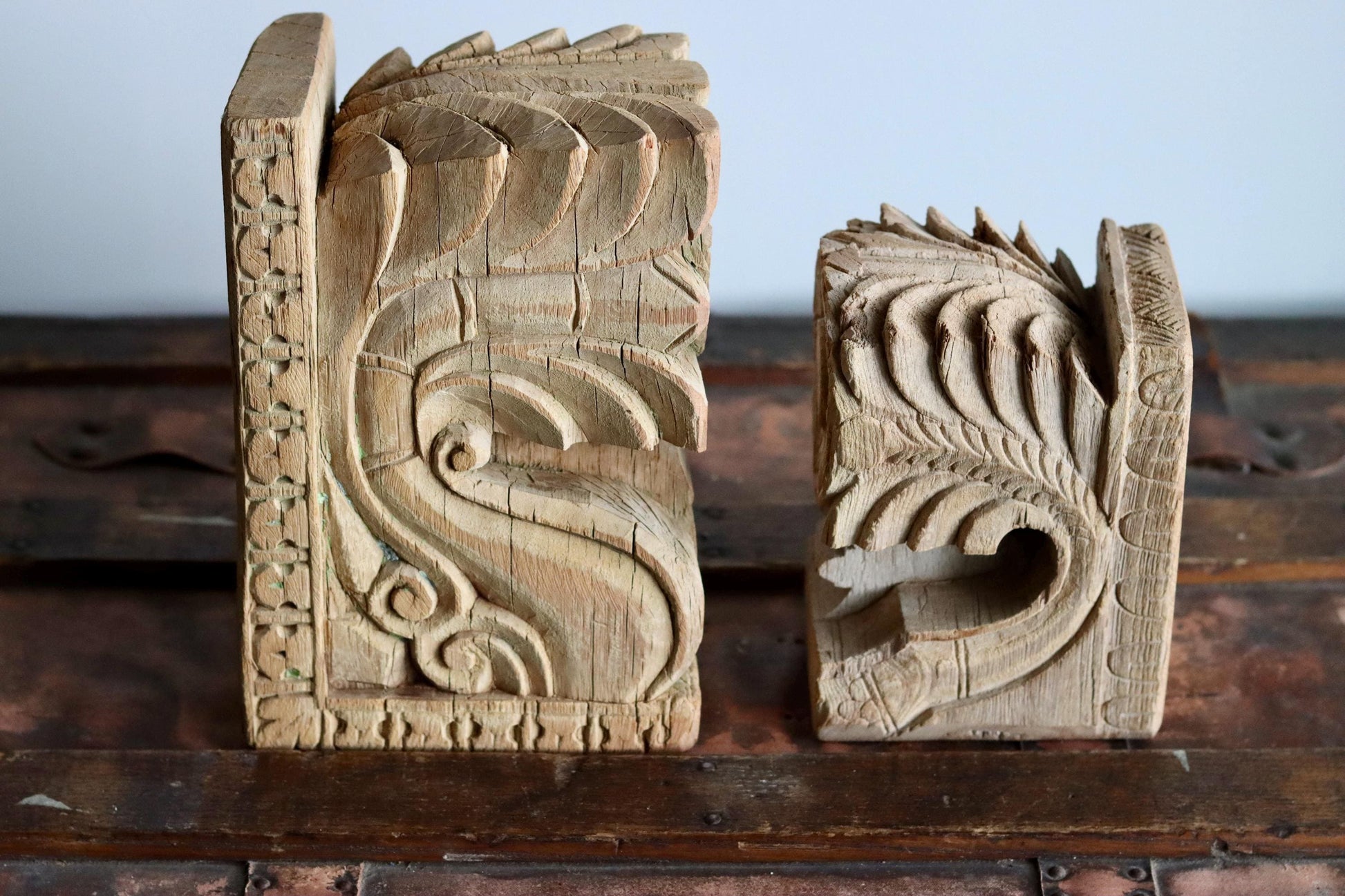 Vintage Wooden Bookends
