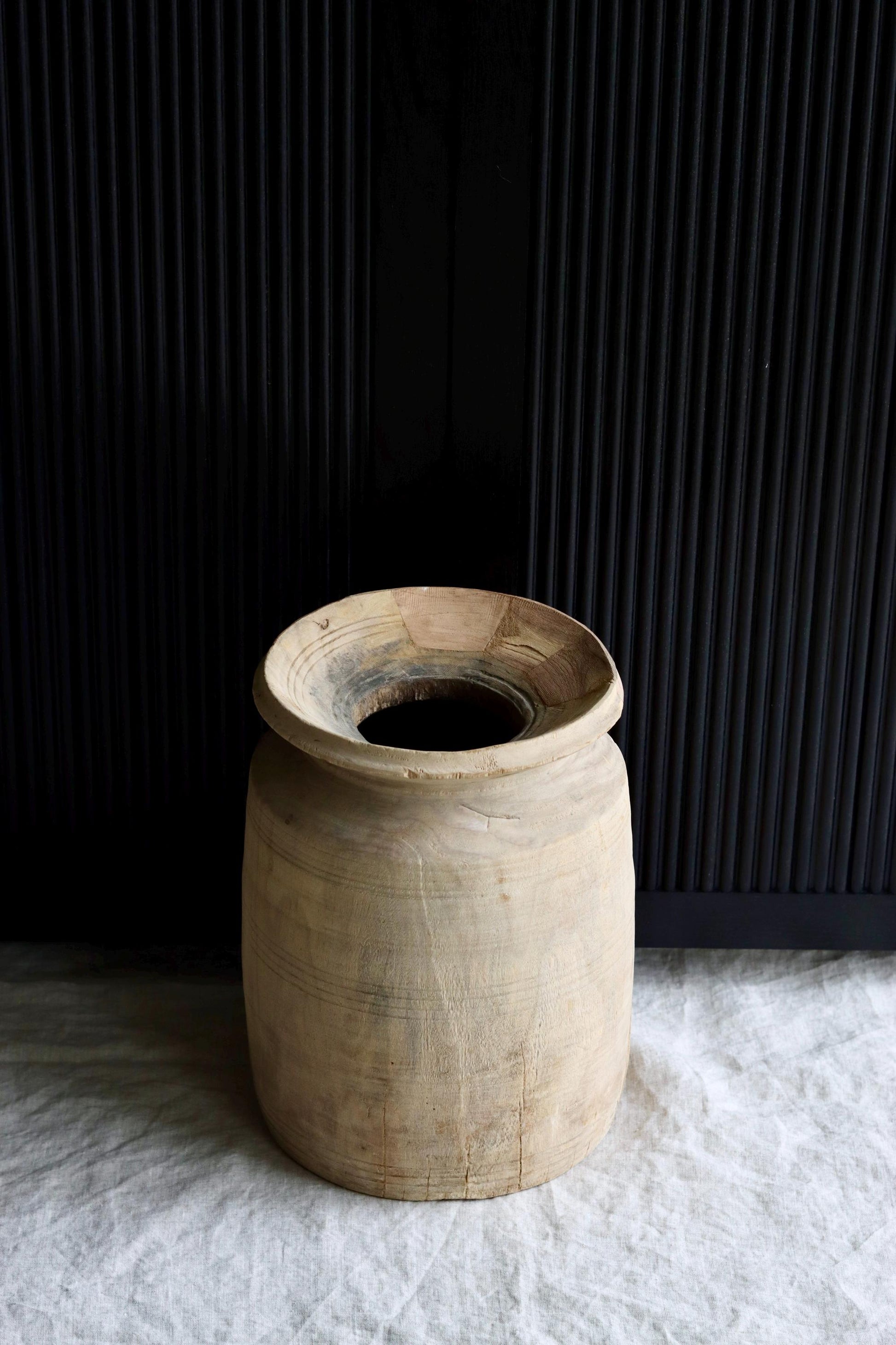 XL Vintage Himachal Teak Wood Pot