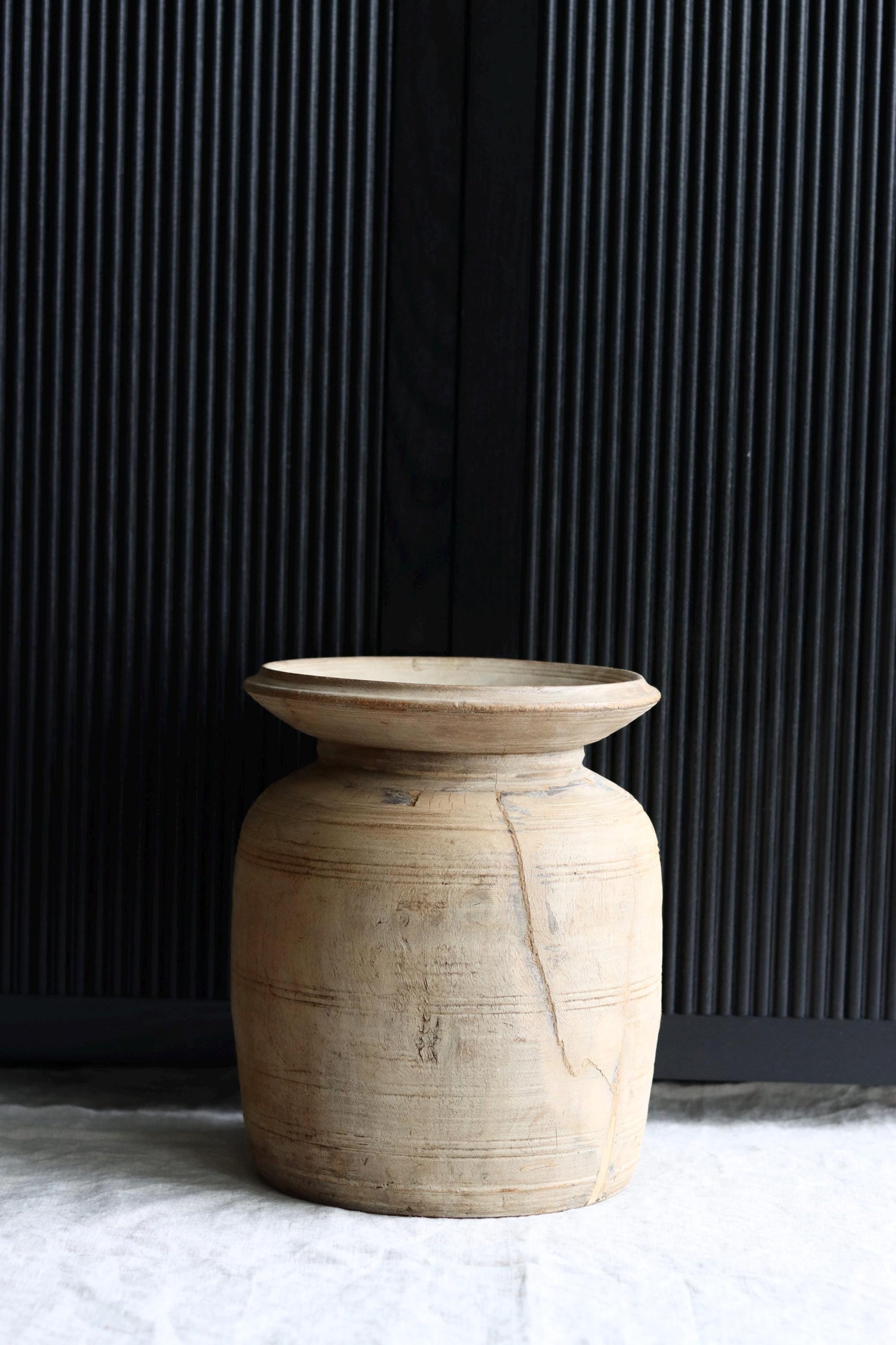 XL Vintage Himachal Teak Wood Pot