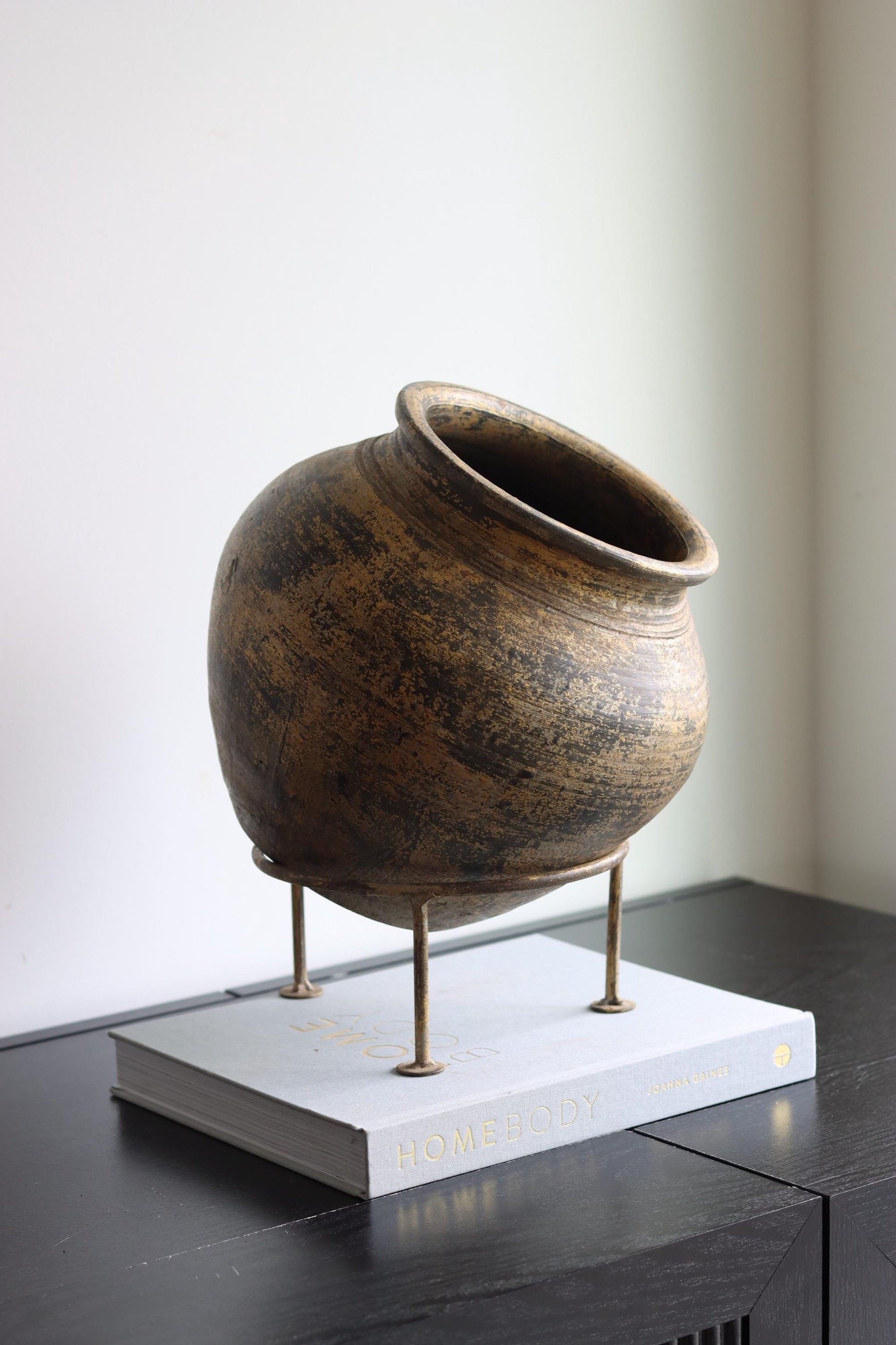 Large Clay Terracotta Pot on Stand