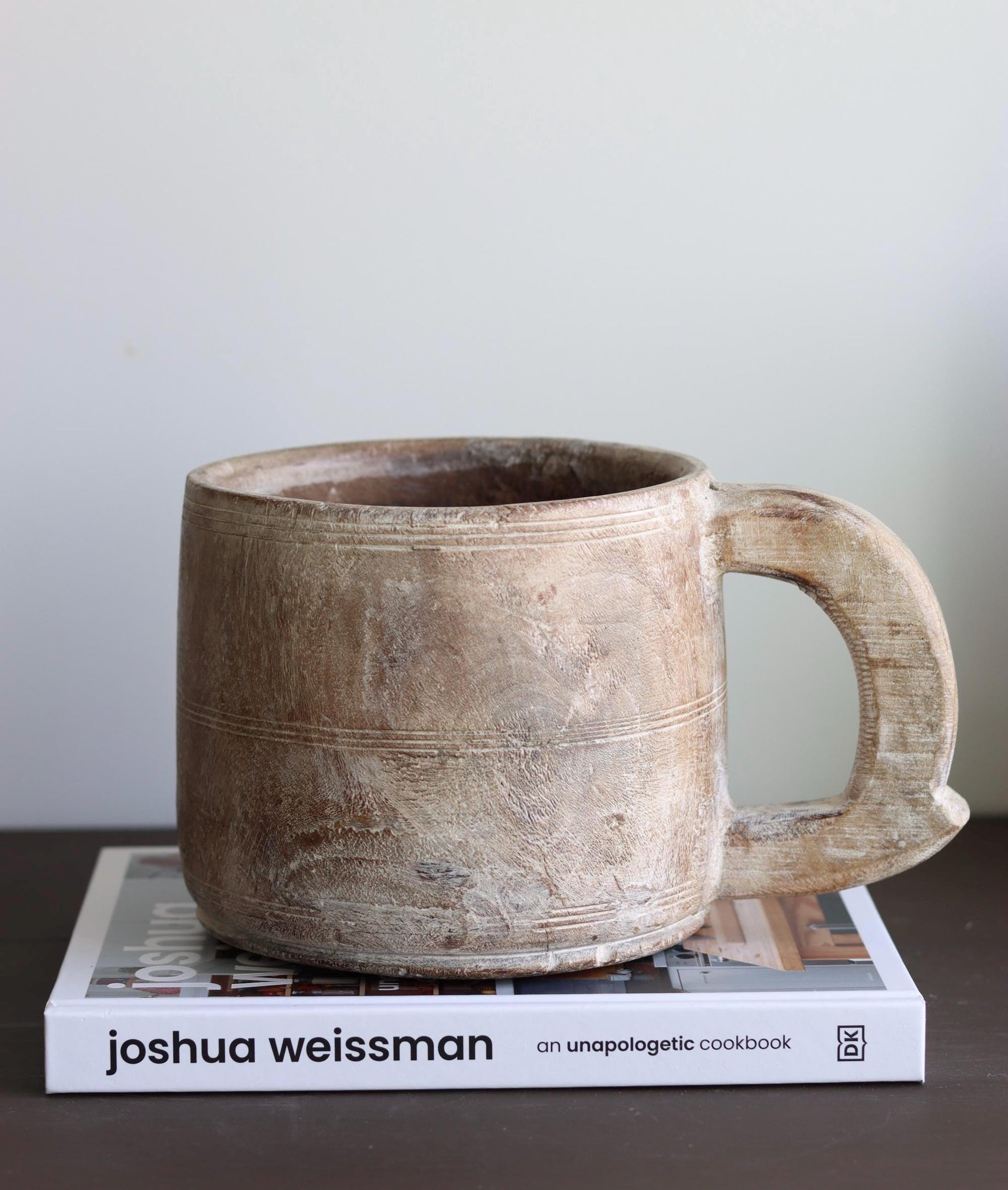 Vintage Wooden Maana Pot with Handle