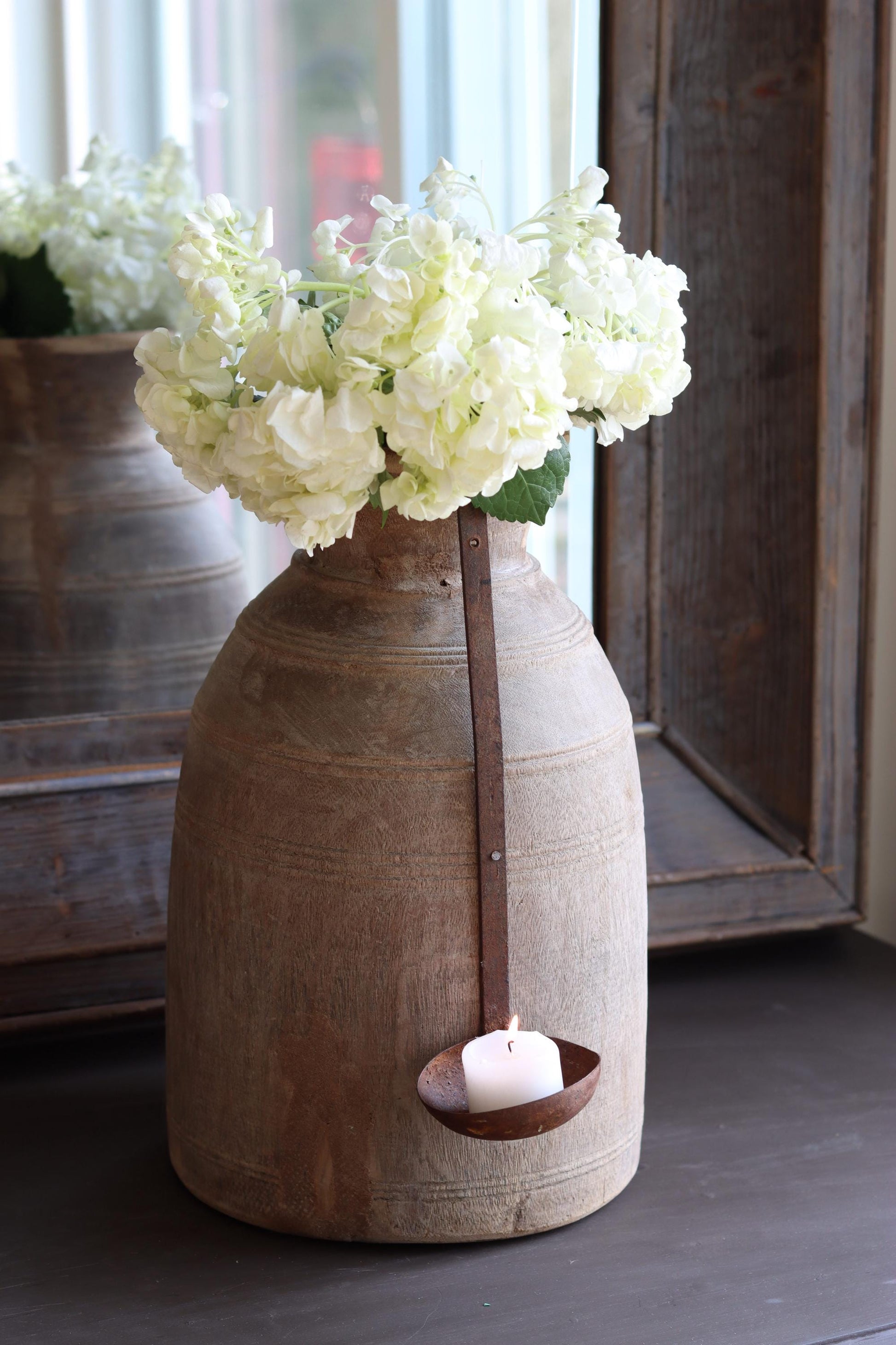Vintage Himachal Pot & Candle Holder