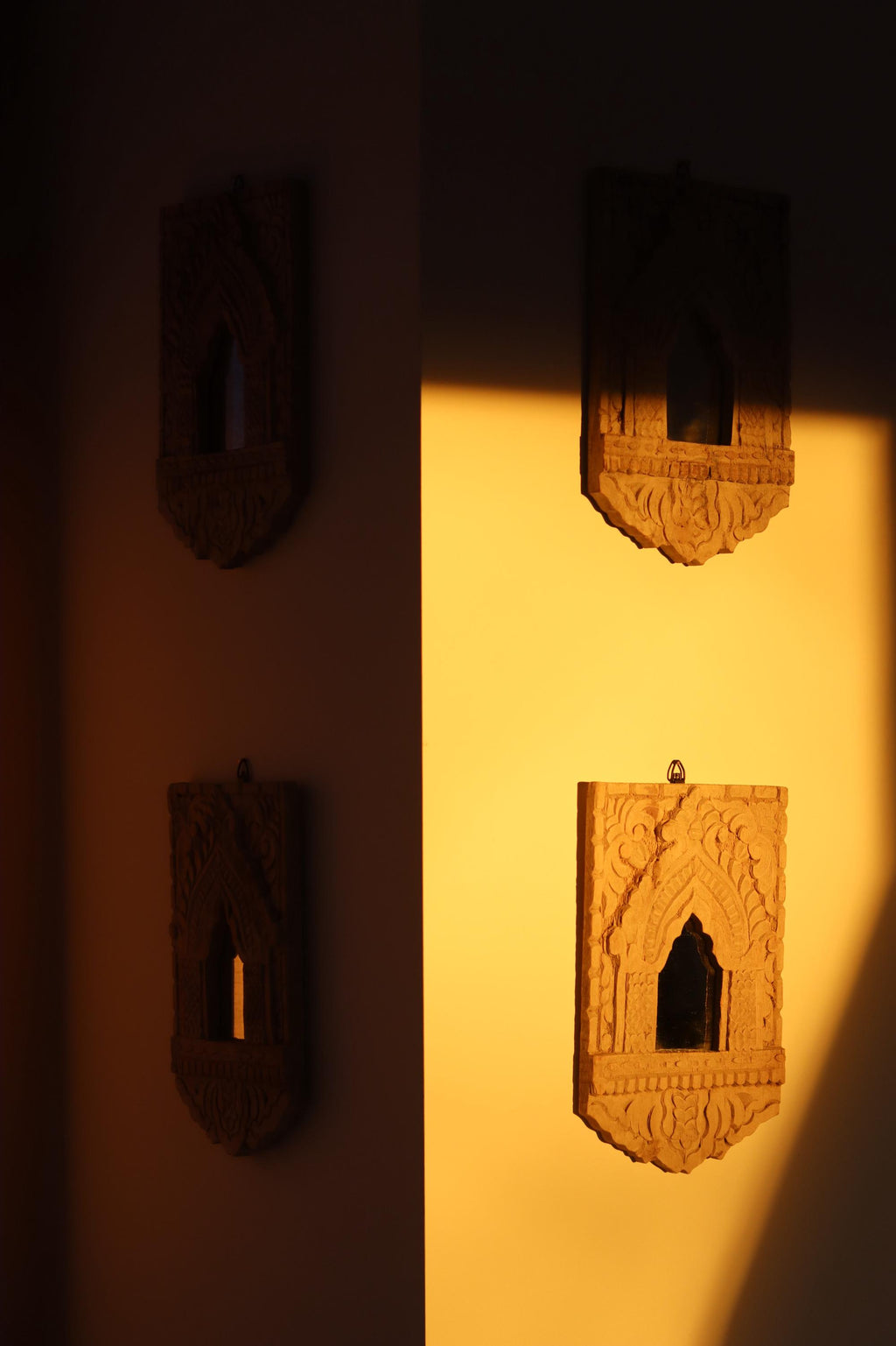 Vintage Wooden Jharokha Mirror Frame
