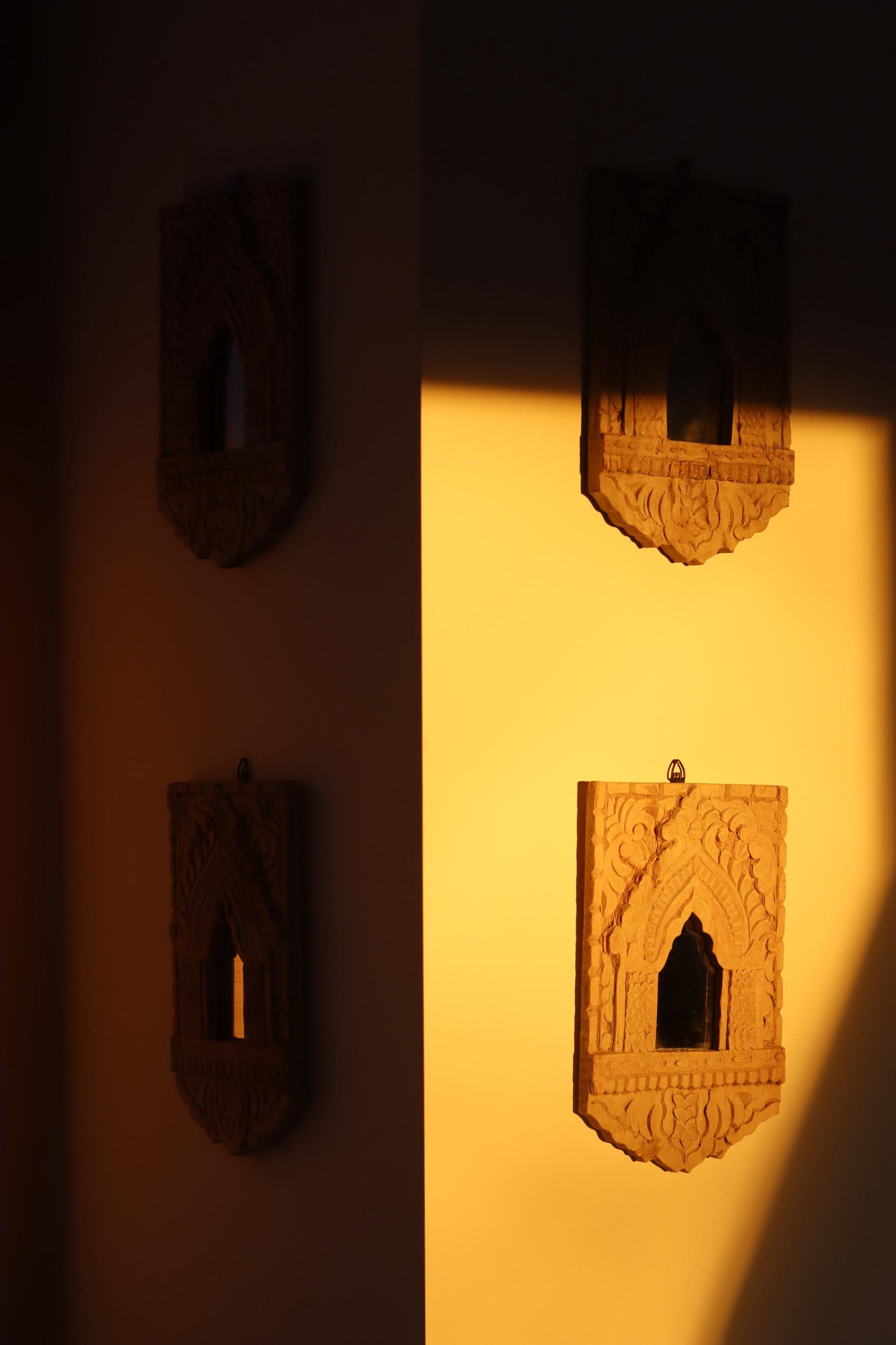 Vintage Wooden Jharokha Mirror Frame