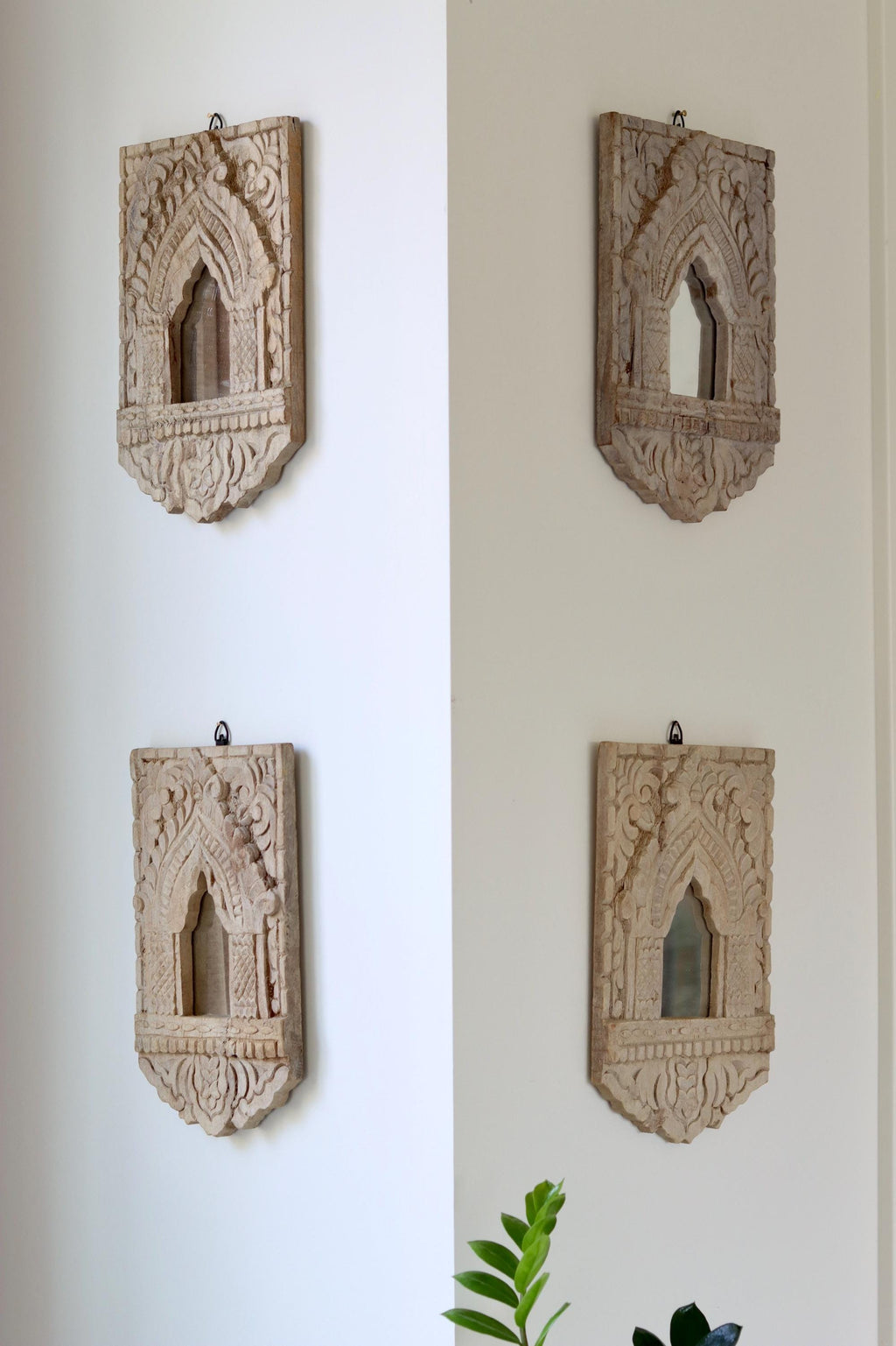 Vintage Wooden Jharokha Mirror Frame