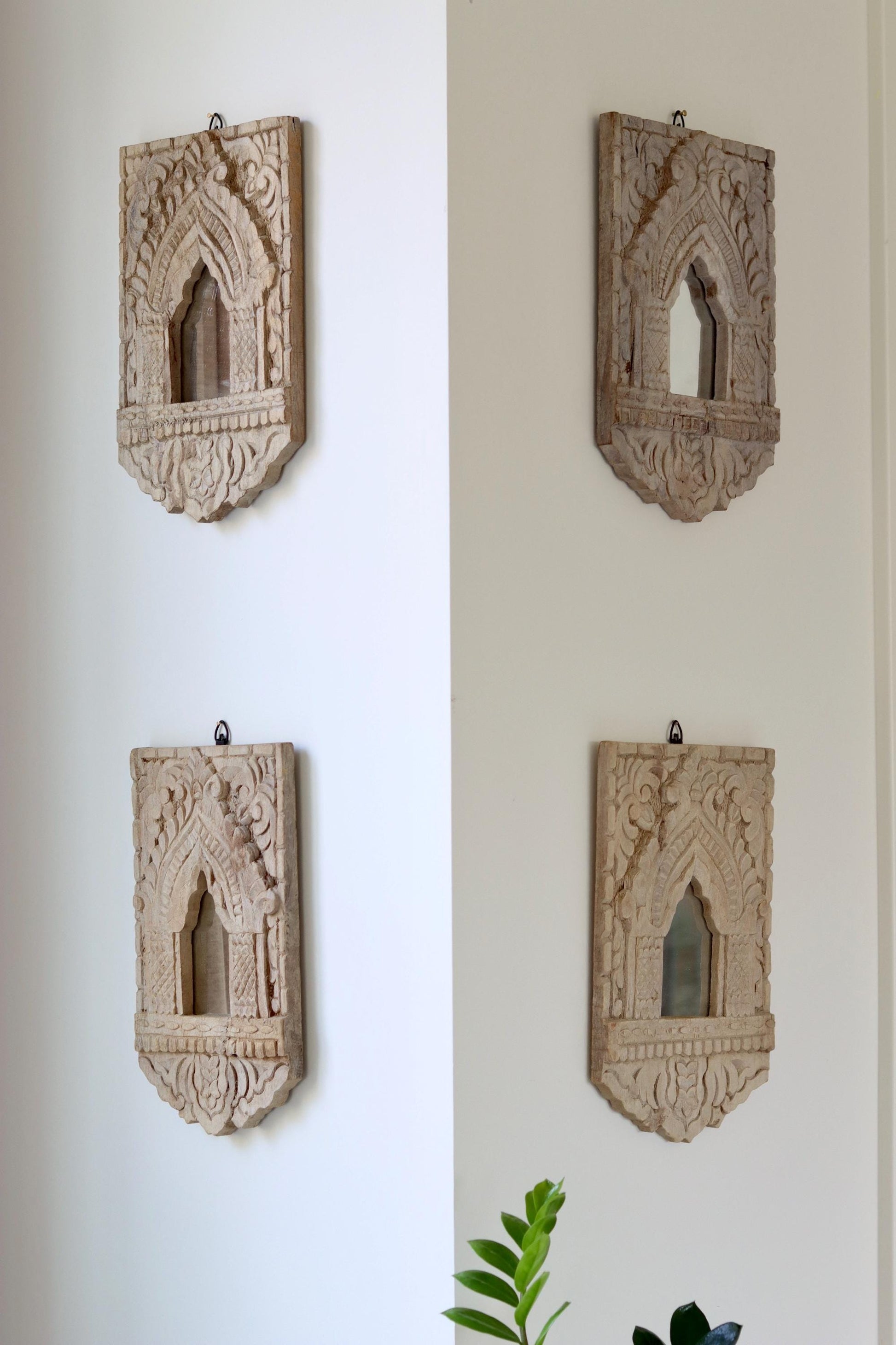 Vintage Wooden Jharokha Mirror Frame