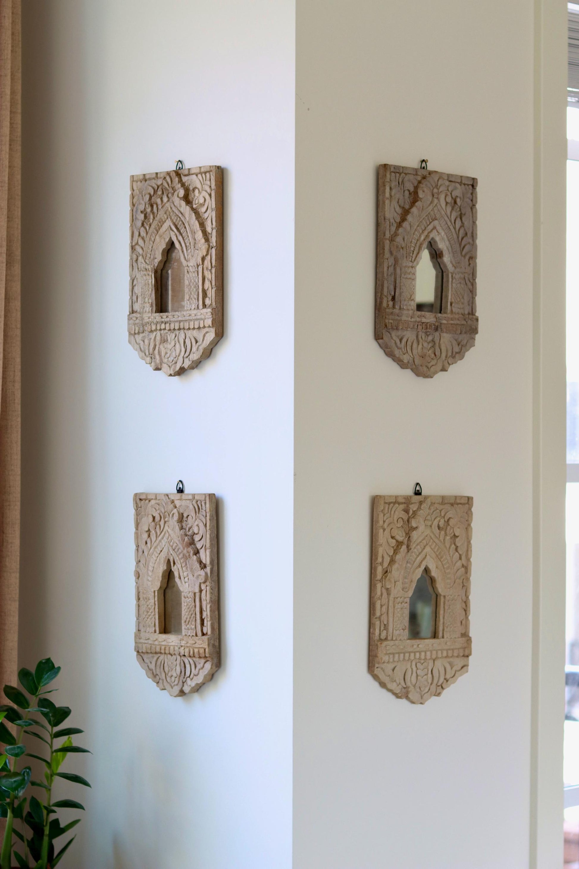 Vintage Wooden Jharokha Mirror Frame