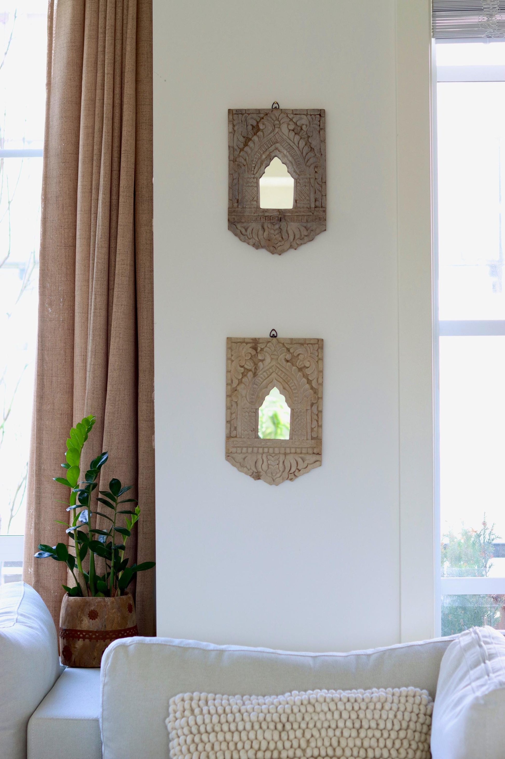 Vintage Wooden Jharokha Mirror Frame