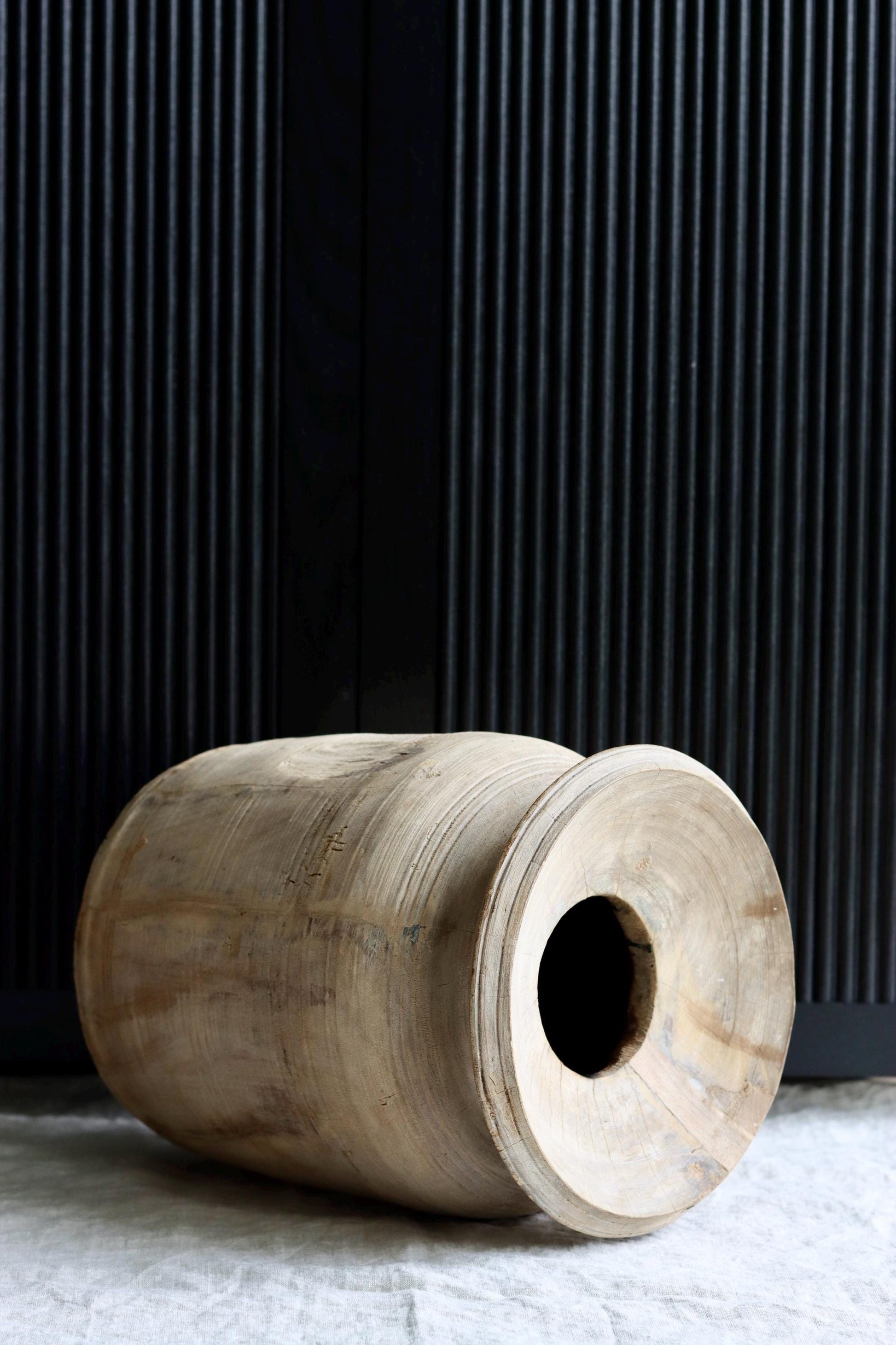 XL Vintage Wood Pot 2 | Big Nepali Pot Vessel (Free Delivery USA and Canada)
