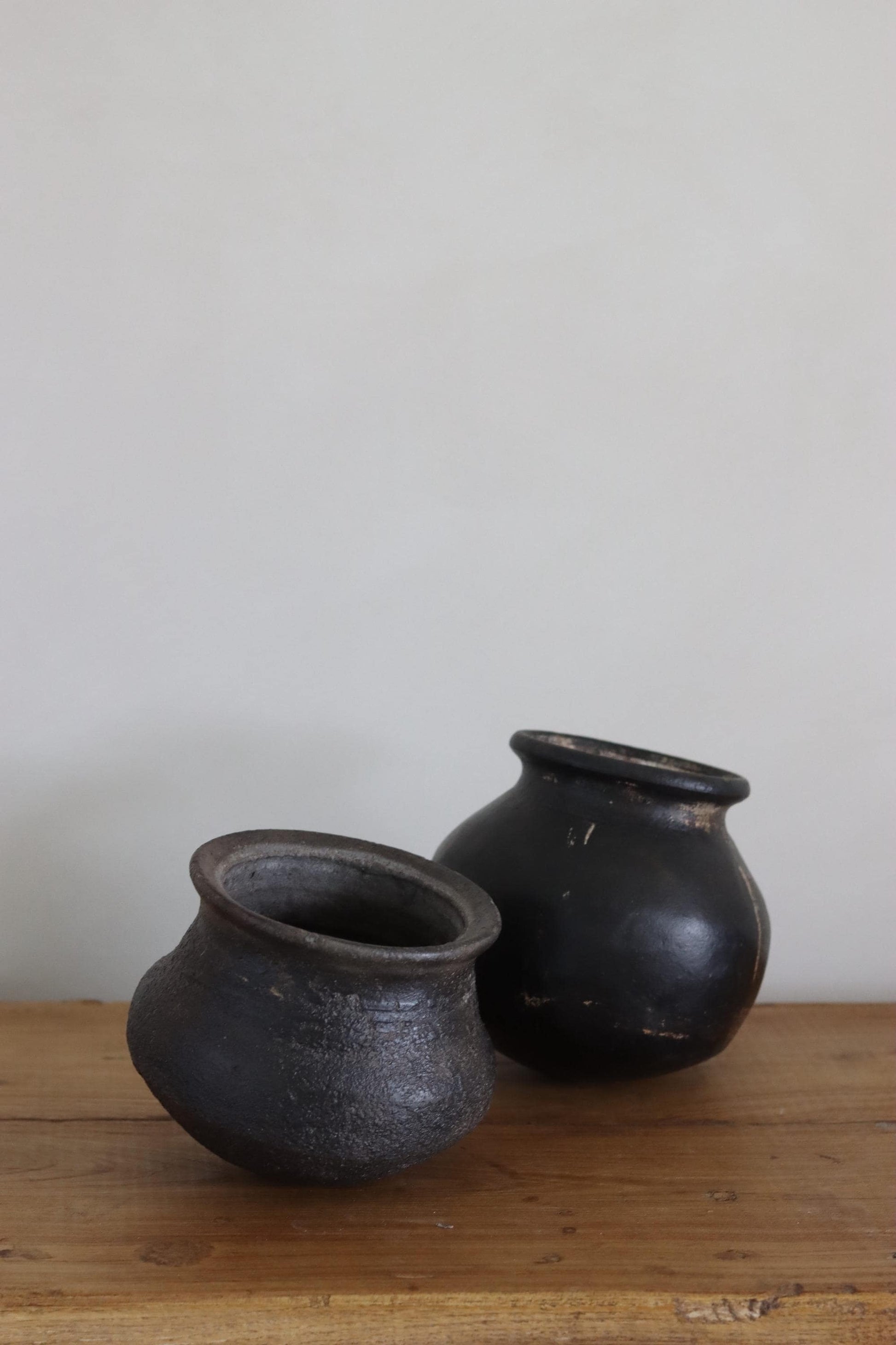 Medium Vintage Indian Clay Pot 2, Rustic Small Pottery Vessels, Rustic Karnataka Terracotta Pot , Farmhouse Decor,  Antique Earthen Vessel
