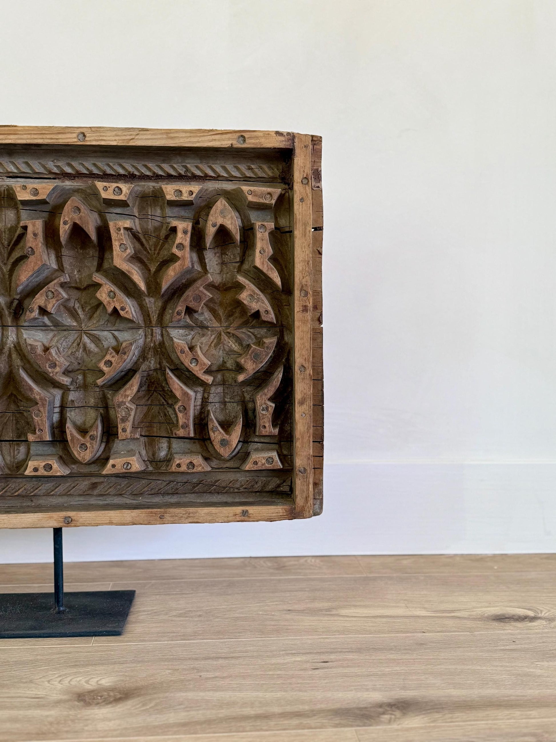Large Vintage Concrete Mold with Stand | Console Decor