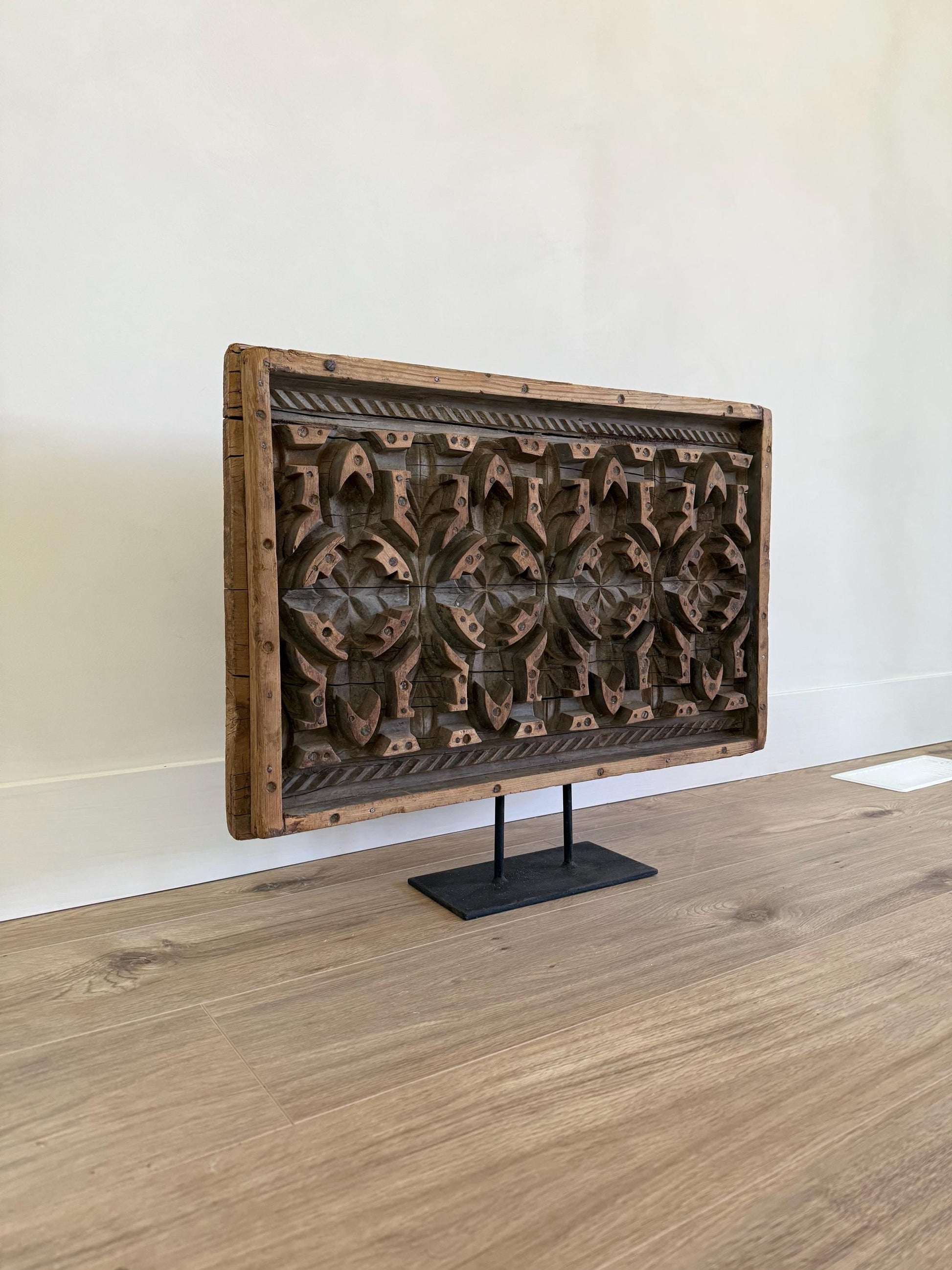 Large Vintage Concrete Mold with Stand | Console Decor