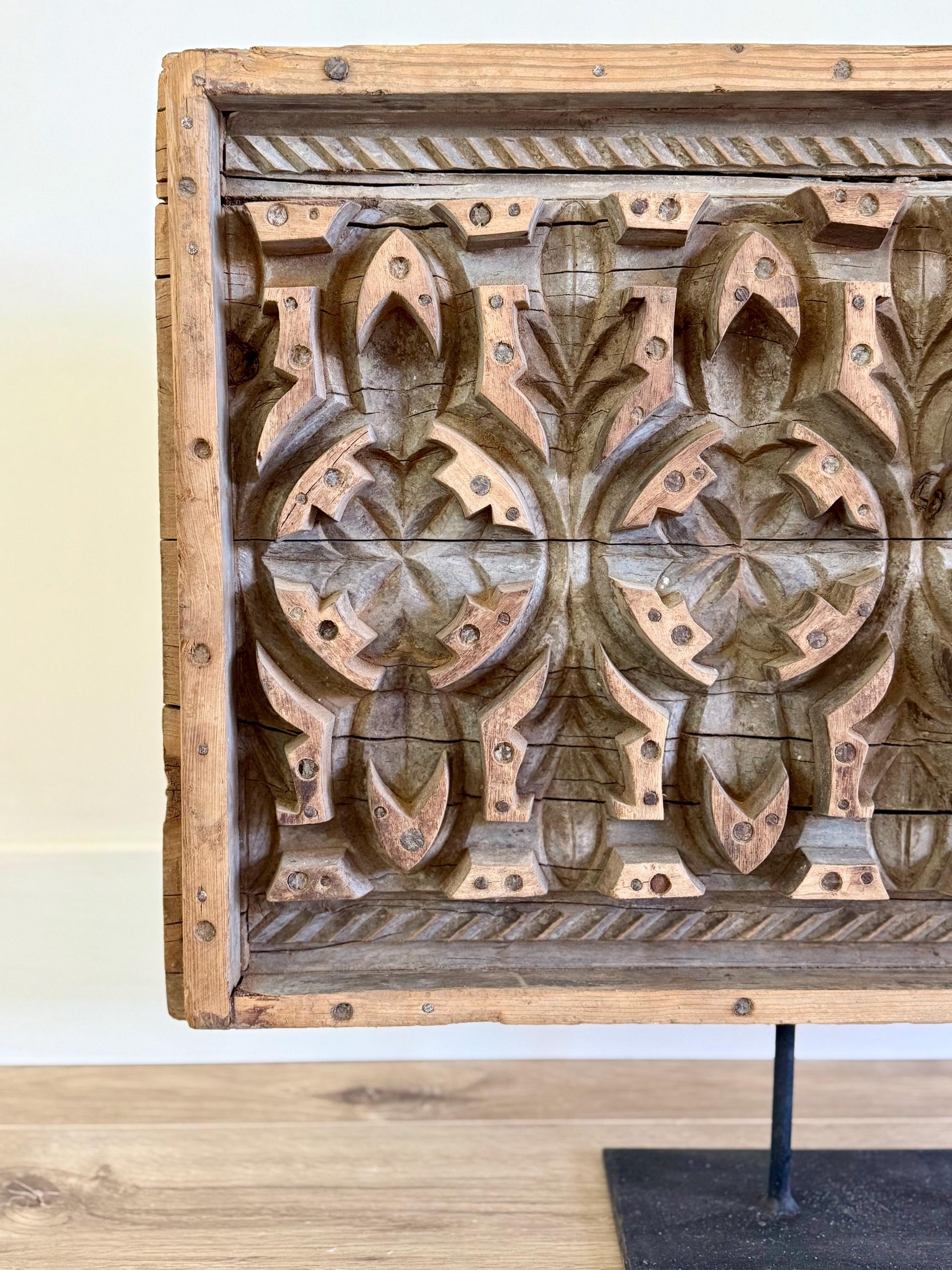 Large Vintage Concrete Mold with Stand | Console Decor