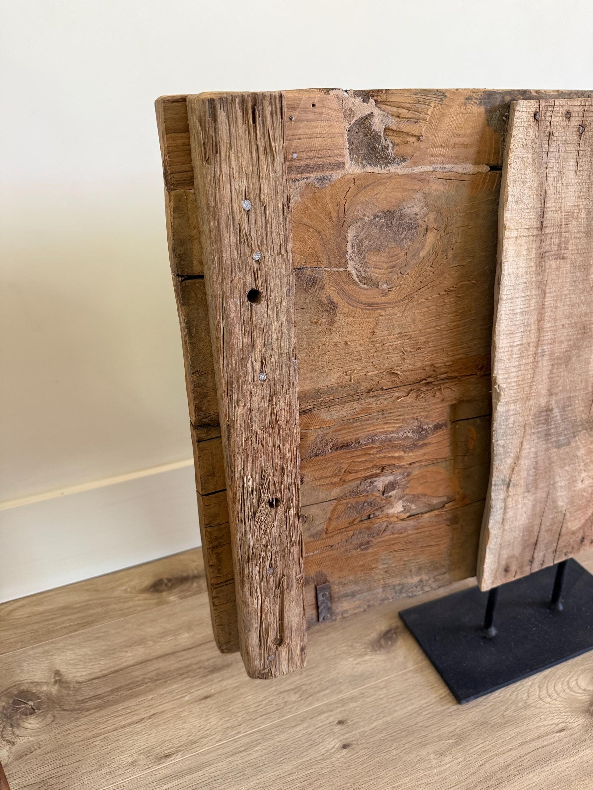 Large Vintage Concrete Mold with Stand | Console Decor