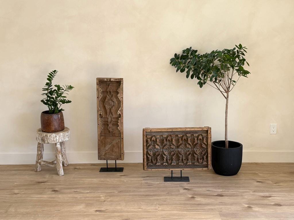 Large Vintage Concrete Mold with Stand (Vertical) | Console Decor