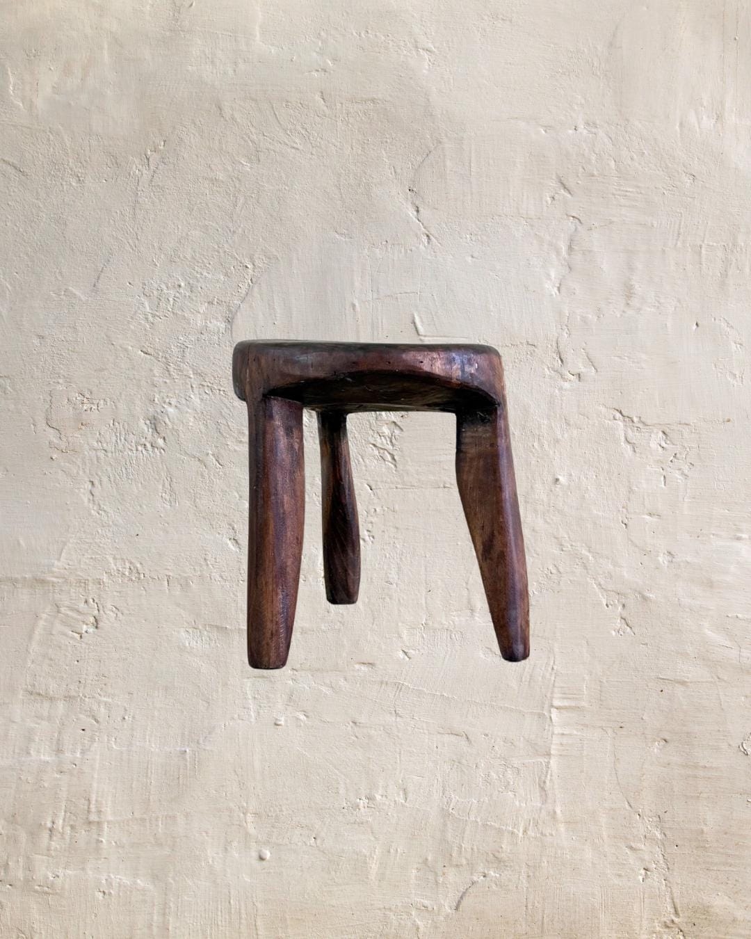 Vintage Rustic Naga Wood Stools | Rare Indian Heritage