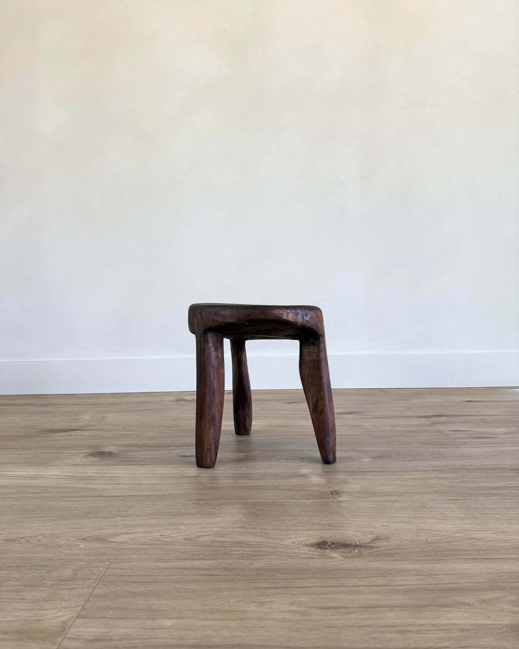 Vintage Rustic Naga Wood Stools | Rare Indian Heritage