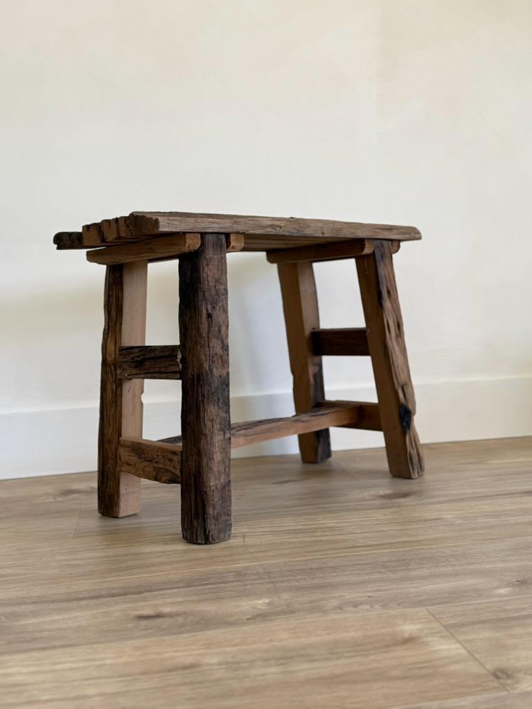 Vintage Rustic Stool | Primitive Rectangle Stool