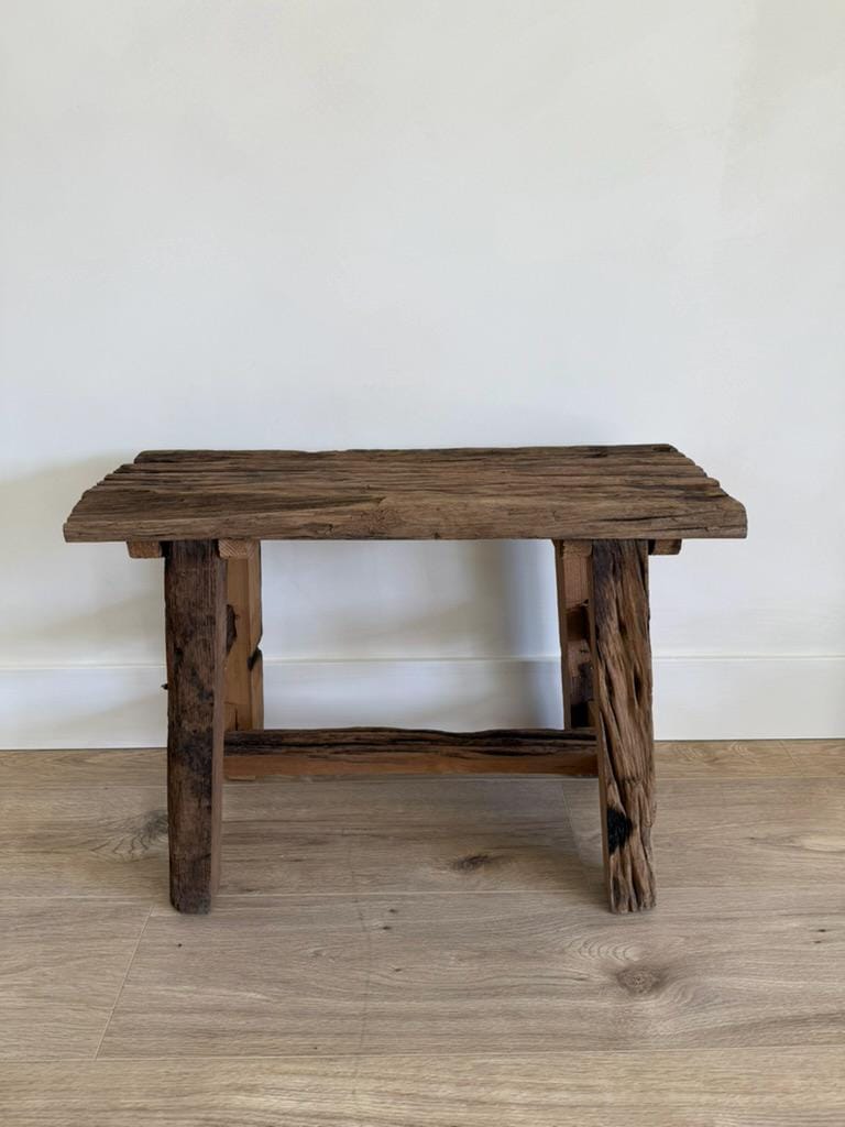 Vintage Rustic Stool | Primitive Rectangle Stool