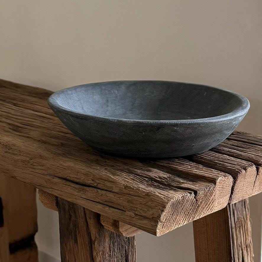 Vintage Inspired Dark Grey Stone Bowl (Assorted)