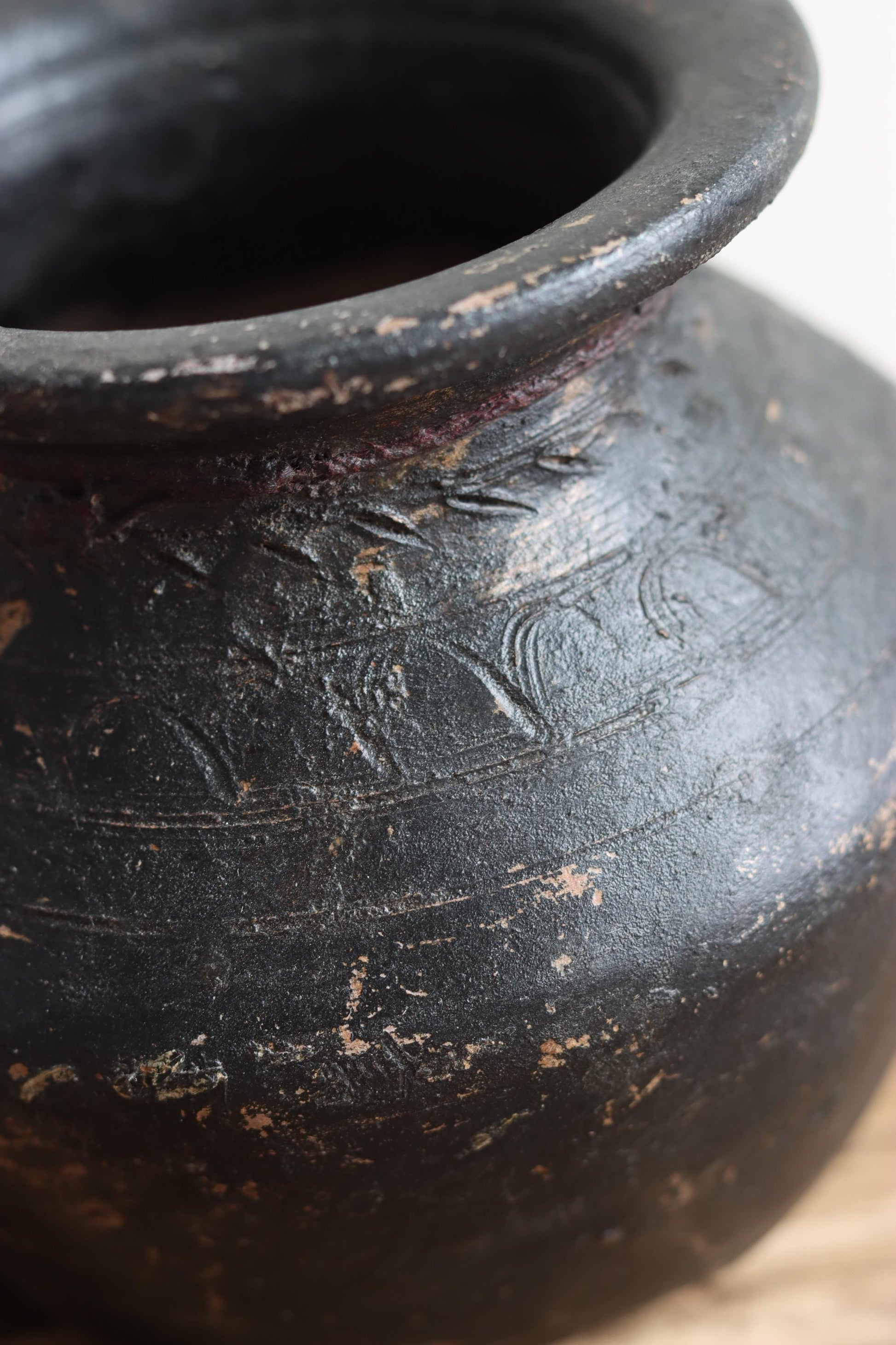 Medium Vintage Indian Clay Pot 3 , Rustic Small Pottery Vessels, Rustic Karnataka Terracotta Pot , Farmhouse Decor,  Antique Earthen Vessel