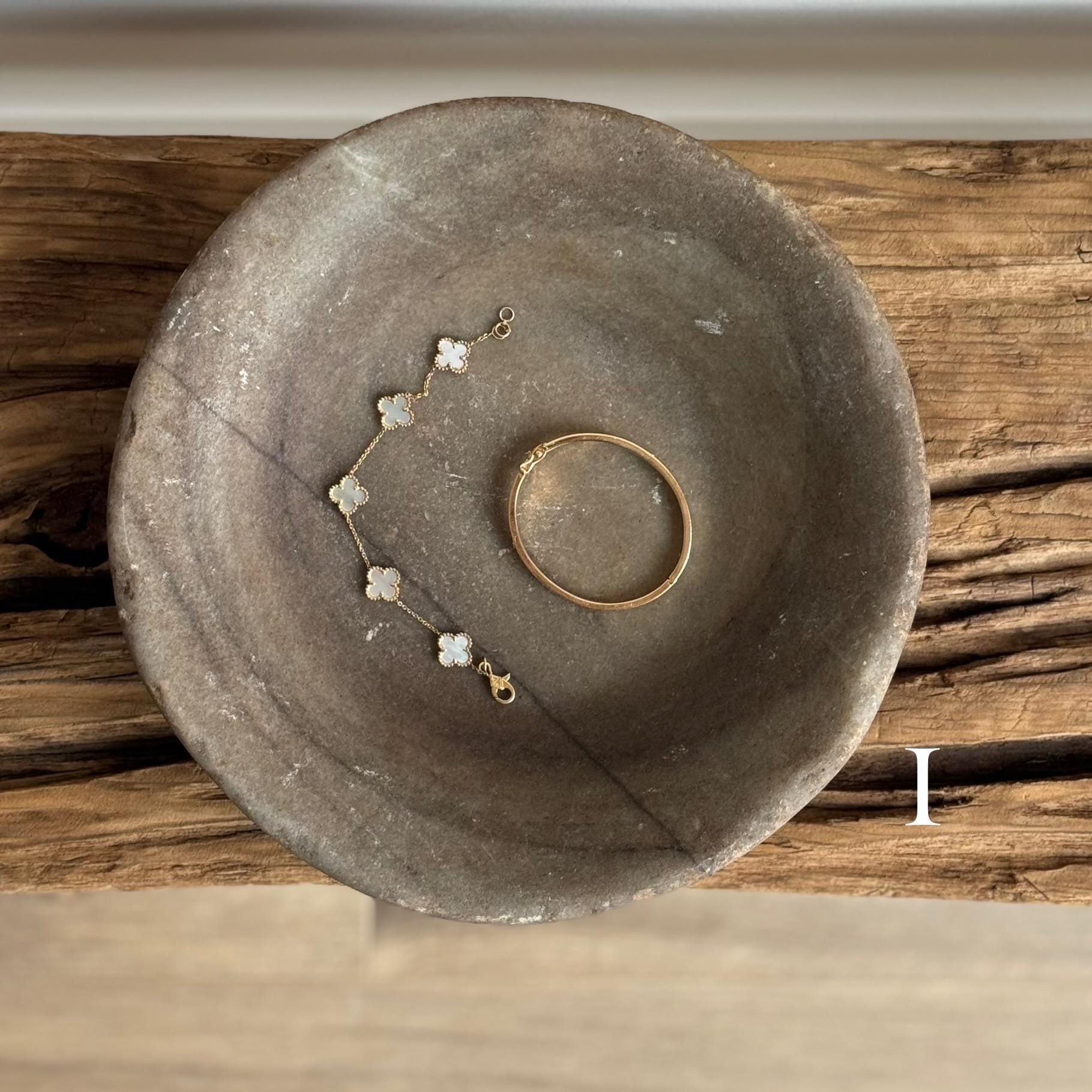 Vintage Hand Carved Marble Plate