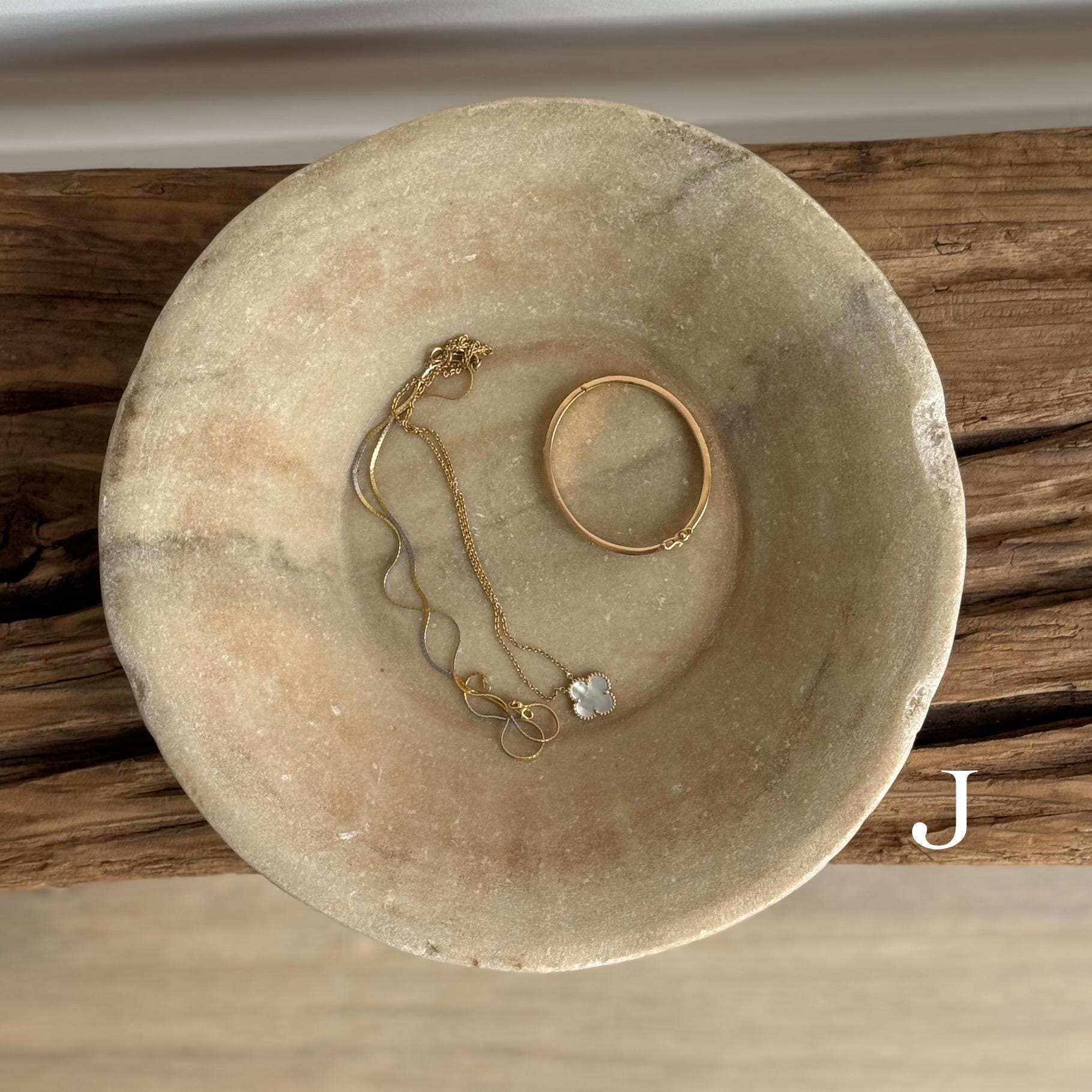 Vintage Hand Carved Marble Plate