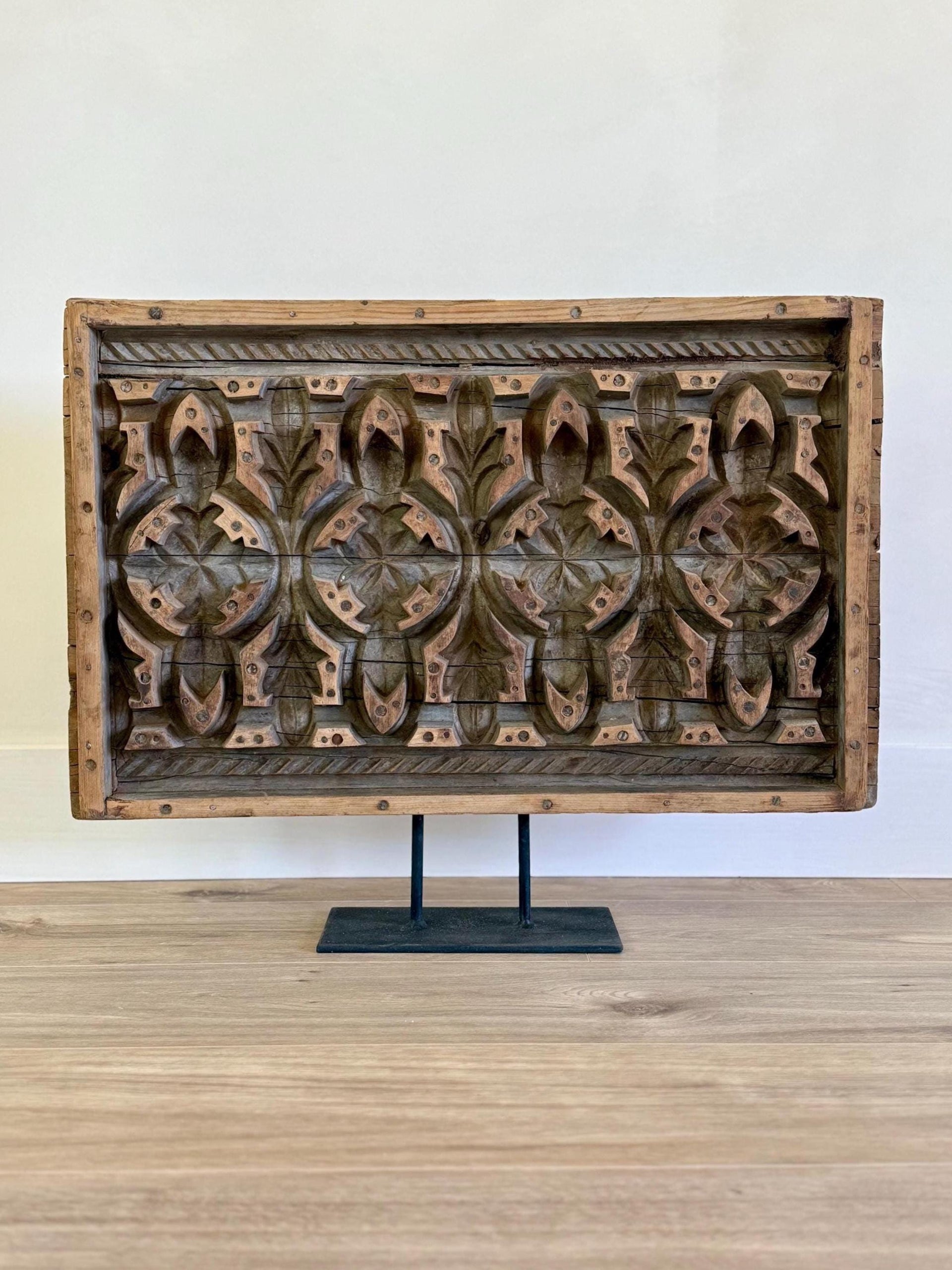 Large Vintage Concrete Mold with Stand | Console Decor