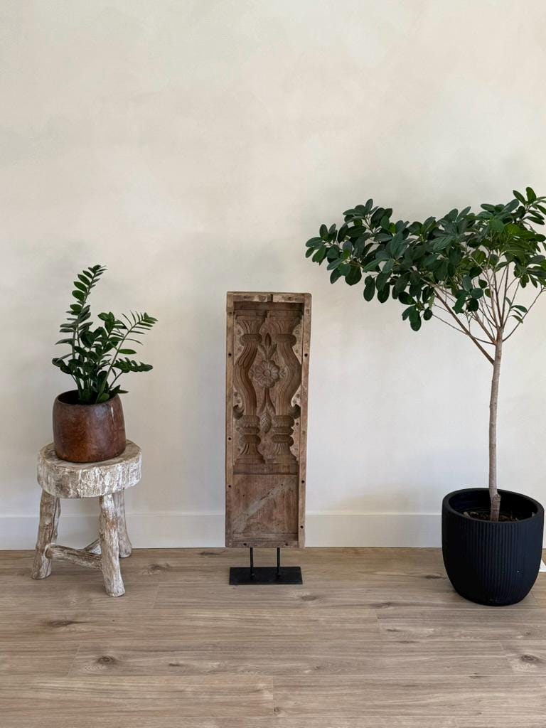Large Vintage Concrete Mold with Stand (Vertical) | Console Decor