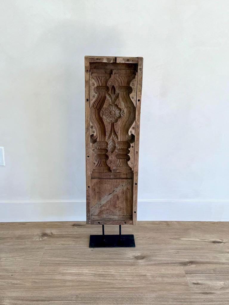 Large Vintage Concrete Mold with Stand (Vertical) | Console Decor