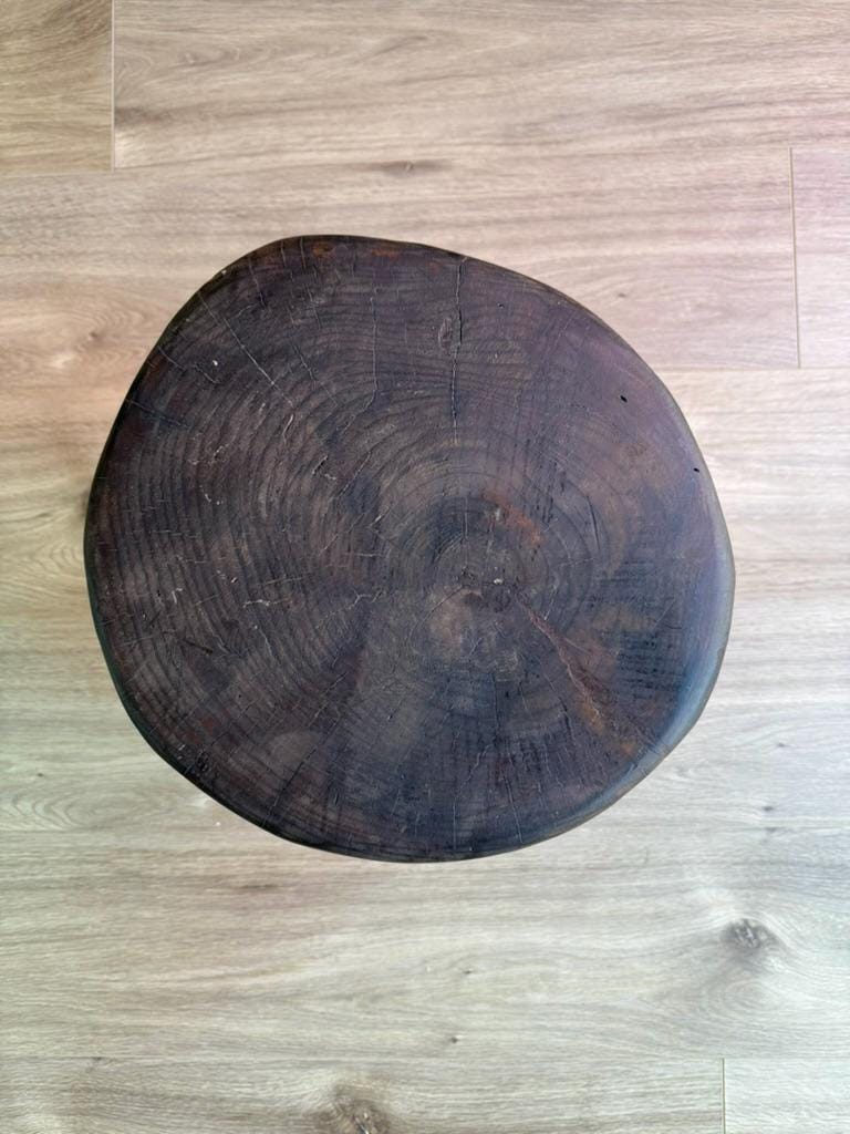 Vintage Rustic Naga Wood Stools | Rare Indian Heritage