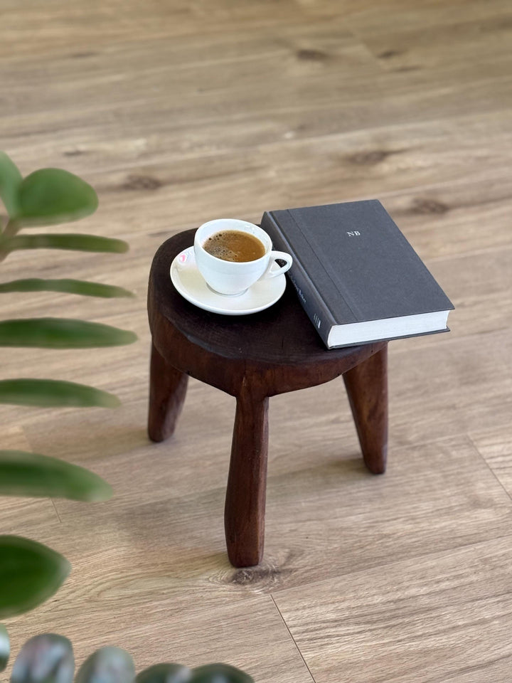 Vintage Senufo Stool | Tribal Carved Dark Naga Wood - Project Kalaā