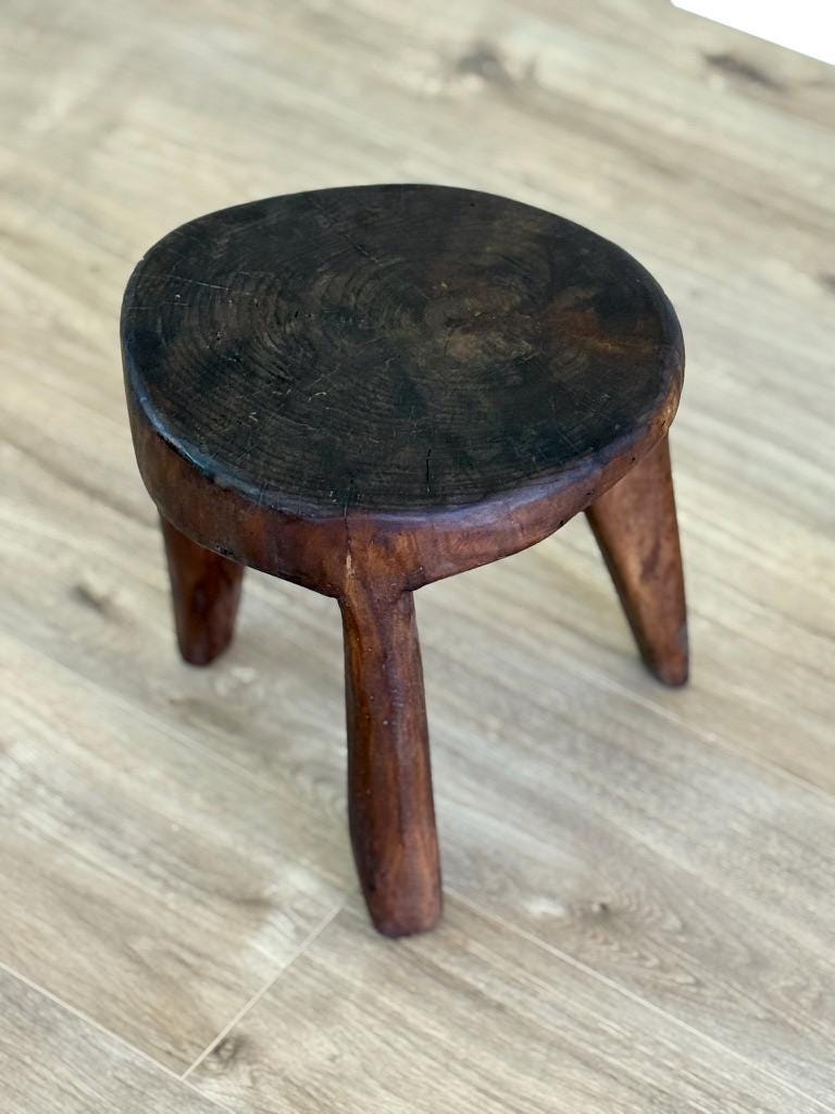 Vintage Rustic Naga Wood Stools | Rare Indian Heritage
