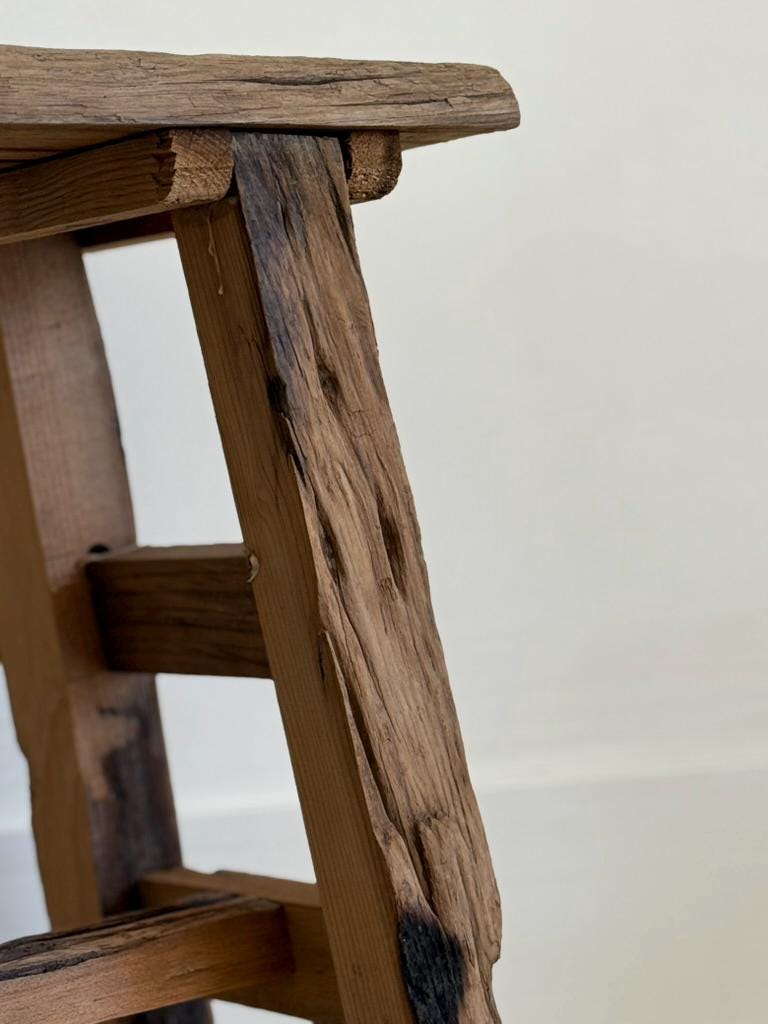 Vintage Rustic Stool | Primitive Rectangle Stool