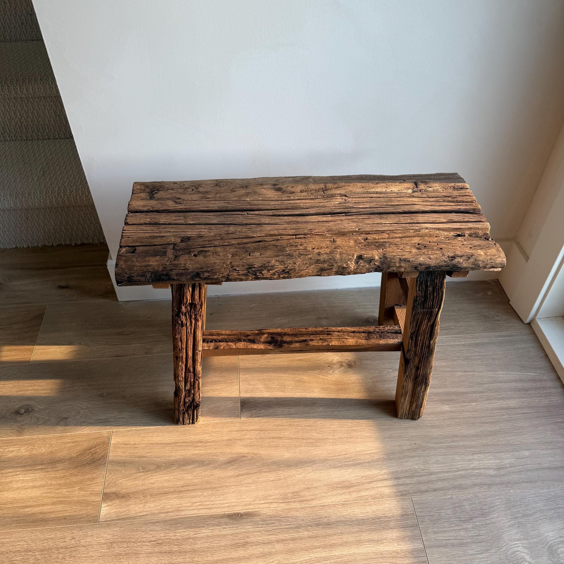 Vintage Rustic Stool | Primitive Rectangle Stool