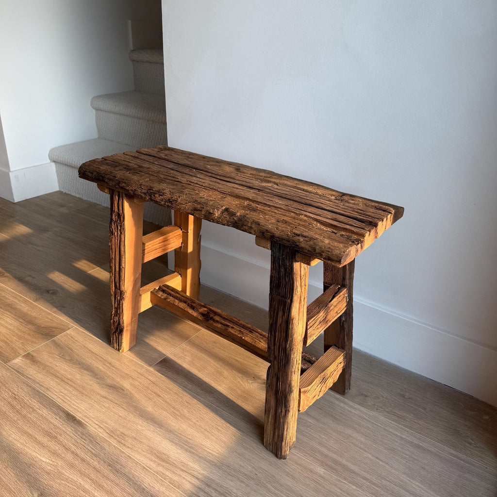 Vintage Rustic Stool | Primitive Rectangle Stool