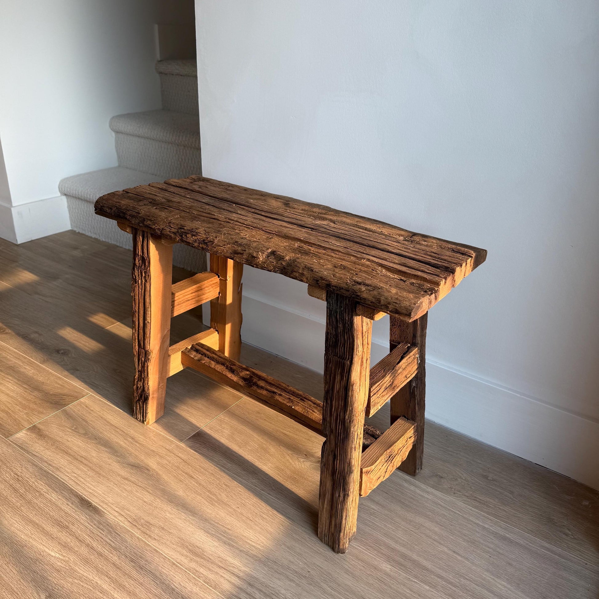 Vintage Rustic Stool | Primitive Rectangle Stool