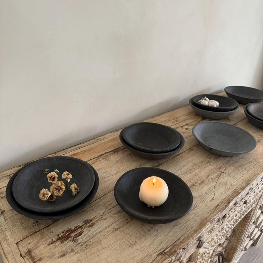 Vintage Inspired Dark Grey Stone Bowl (Assorted)