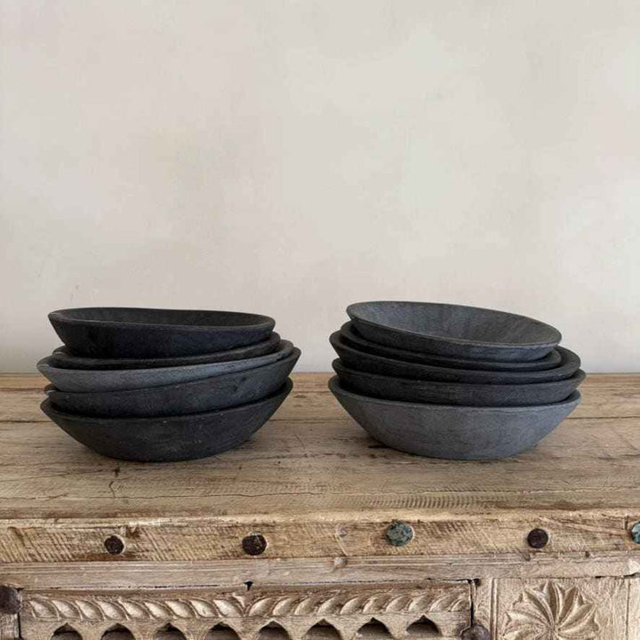 Vintage Inspired Dark Grey Stone Bowl (Assorted)